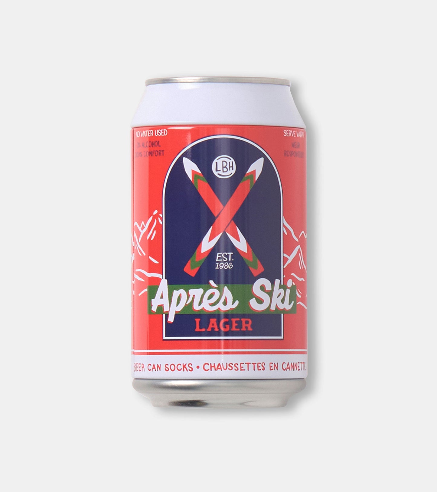 Men's Crossed Skis Beer Can Socks