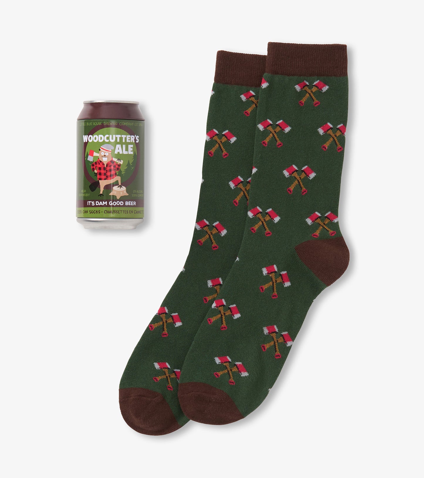 Men's Woodcutters Ale Beer Can Socks