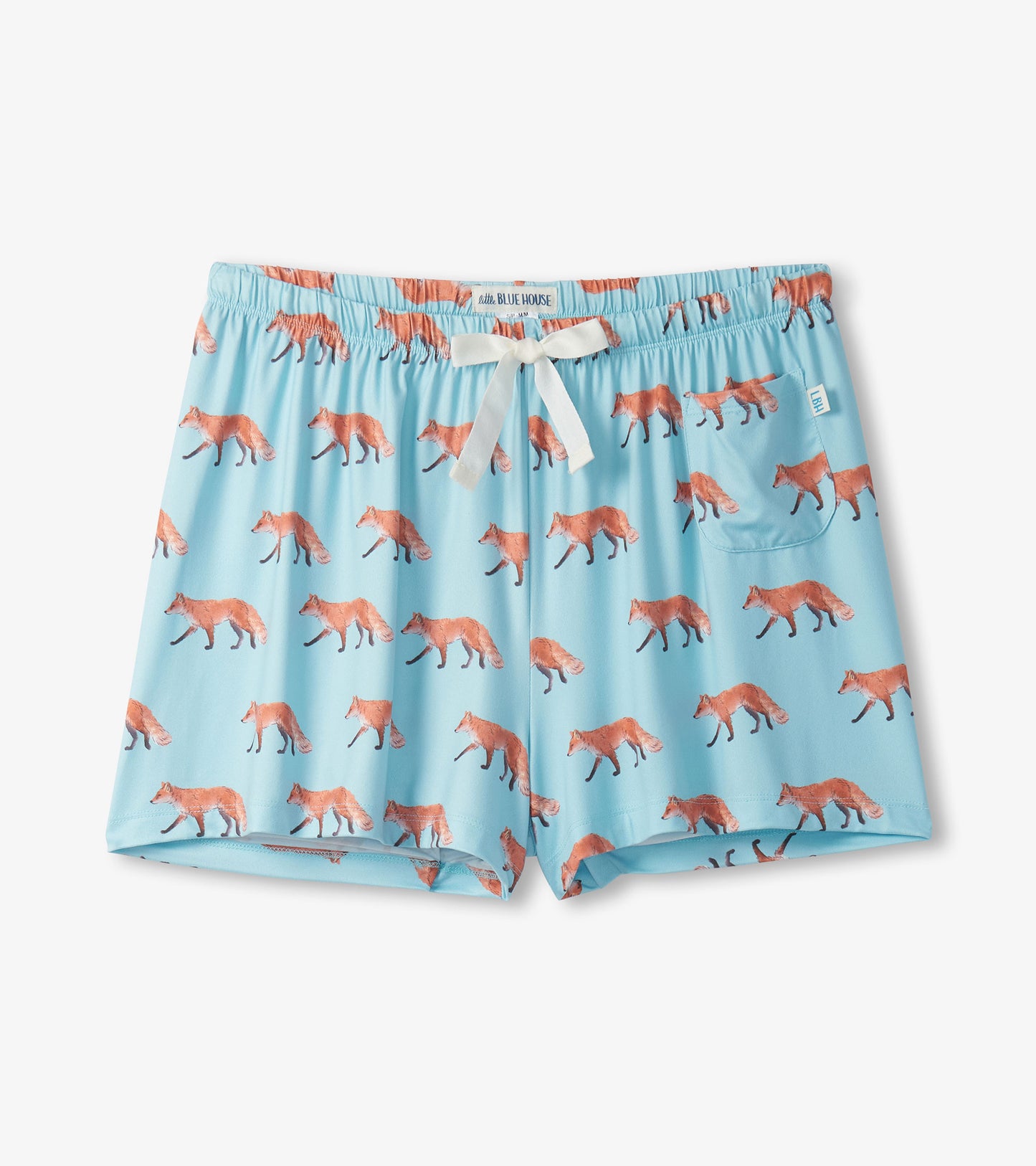 Women's Watercolor Foxes Polyknit Pajama Shorts