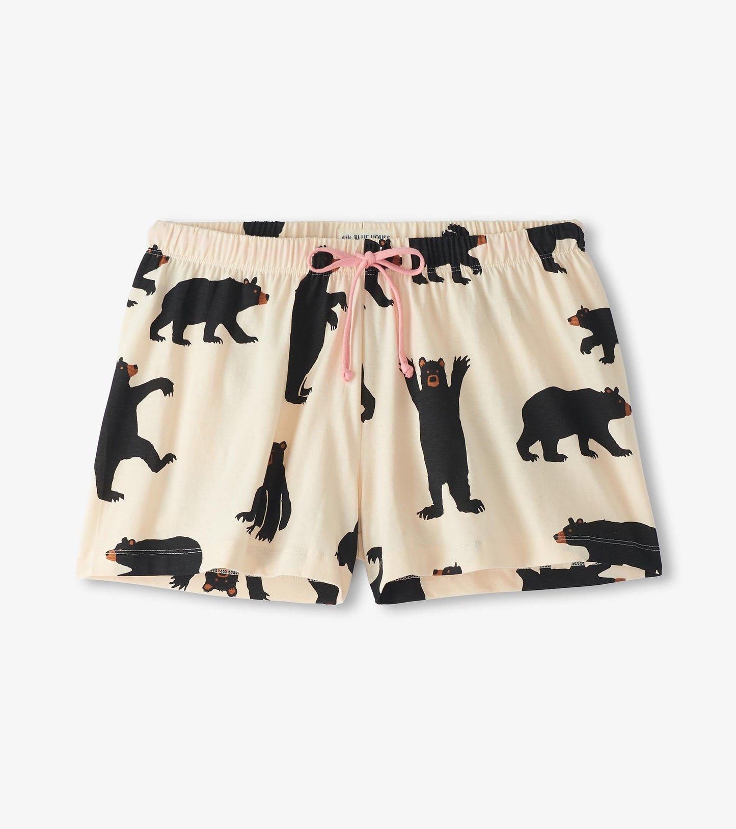 Black Bears on Natural Women's Sleep Shorts