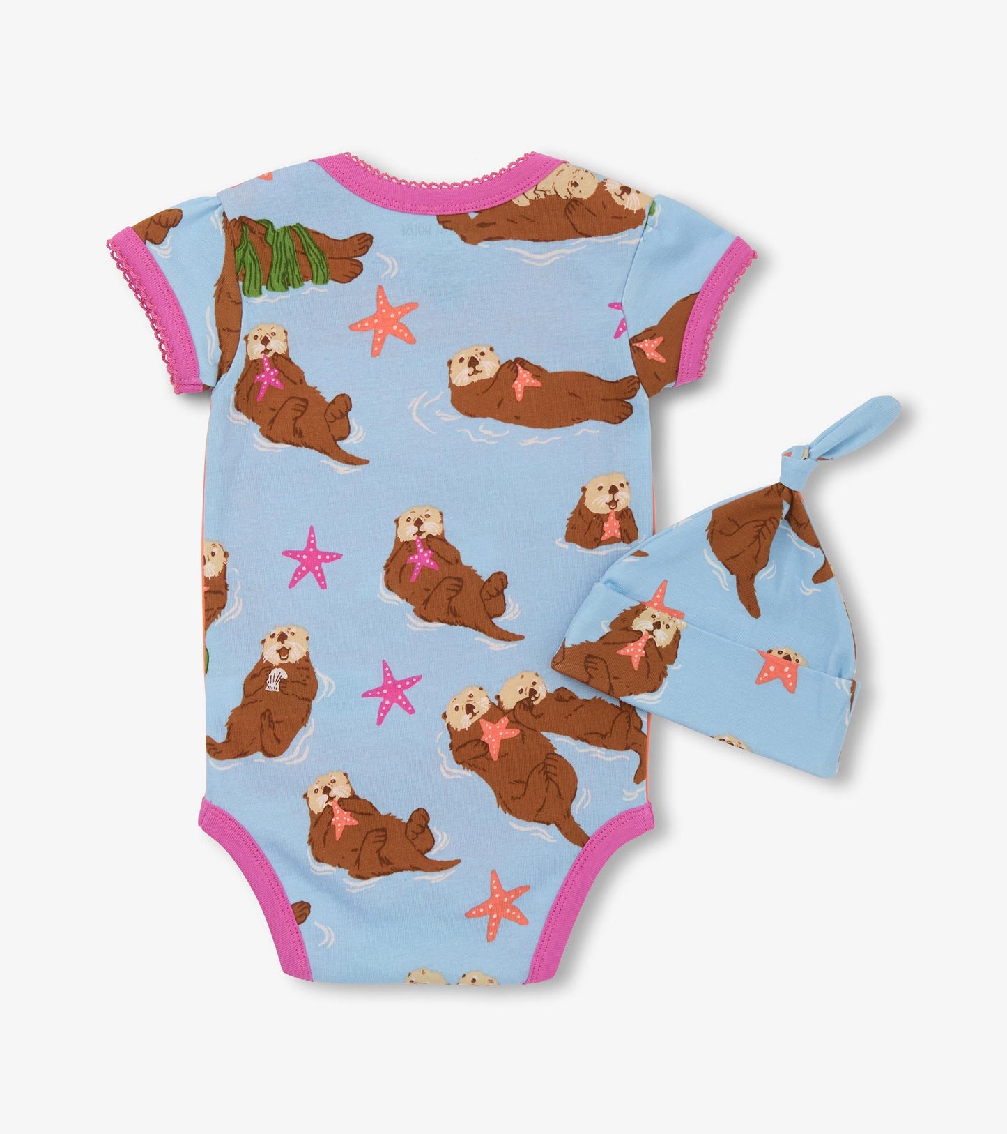 Baby Girls Happy Otters Bodysuit & Hat