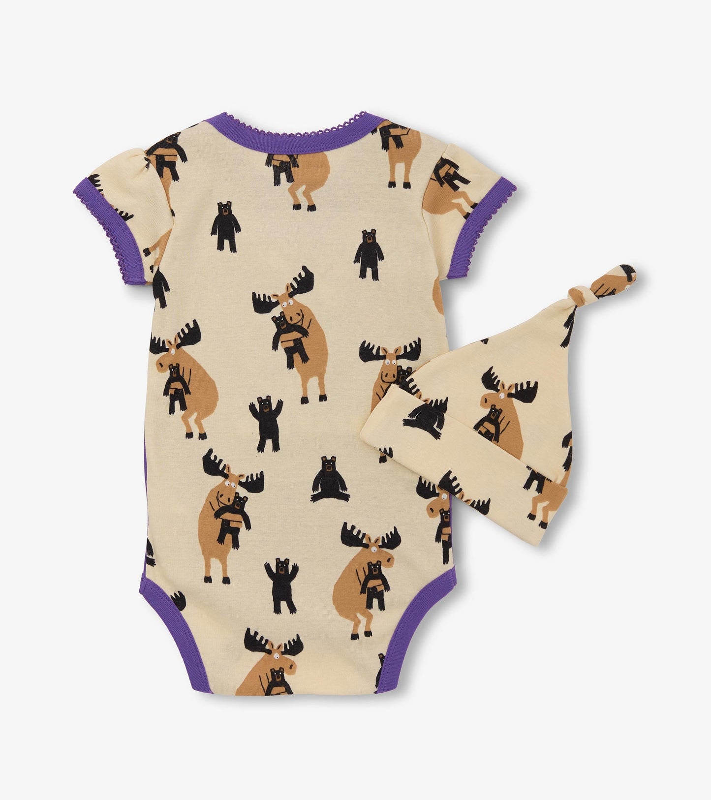 Baby Girls Moose Bear Hug Bodysuit & Hat