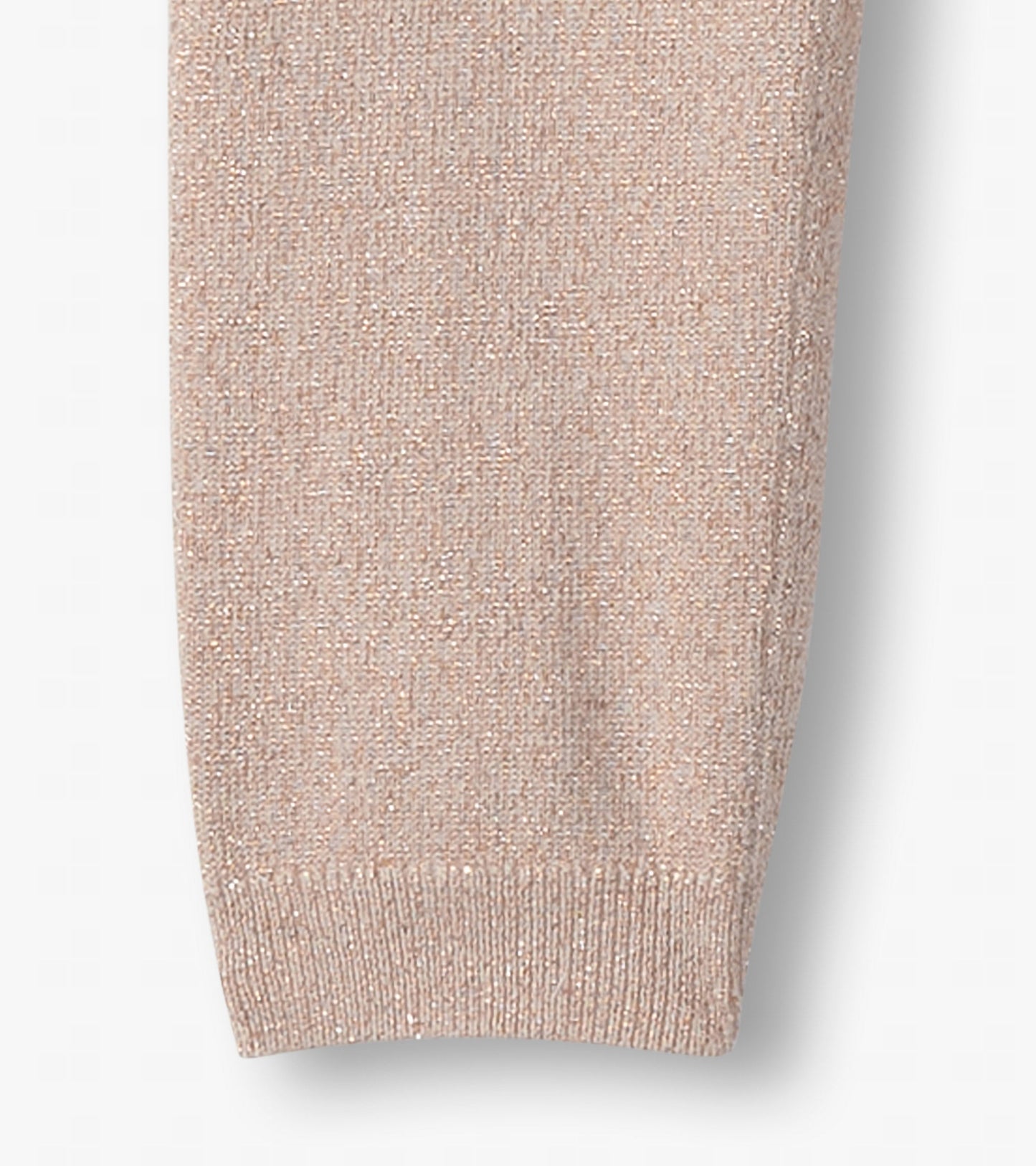 Gold glitter cable knit leggings for baby girls, featuring a soft, stretchy fabric and ribbed cuffs.