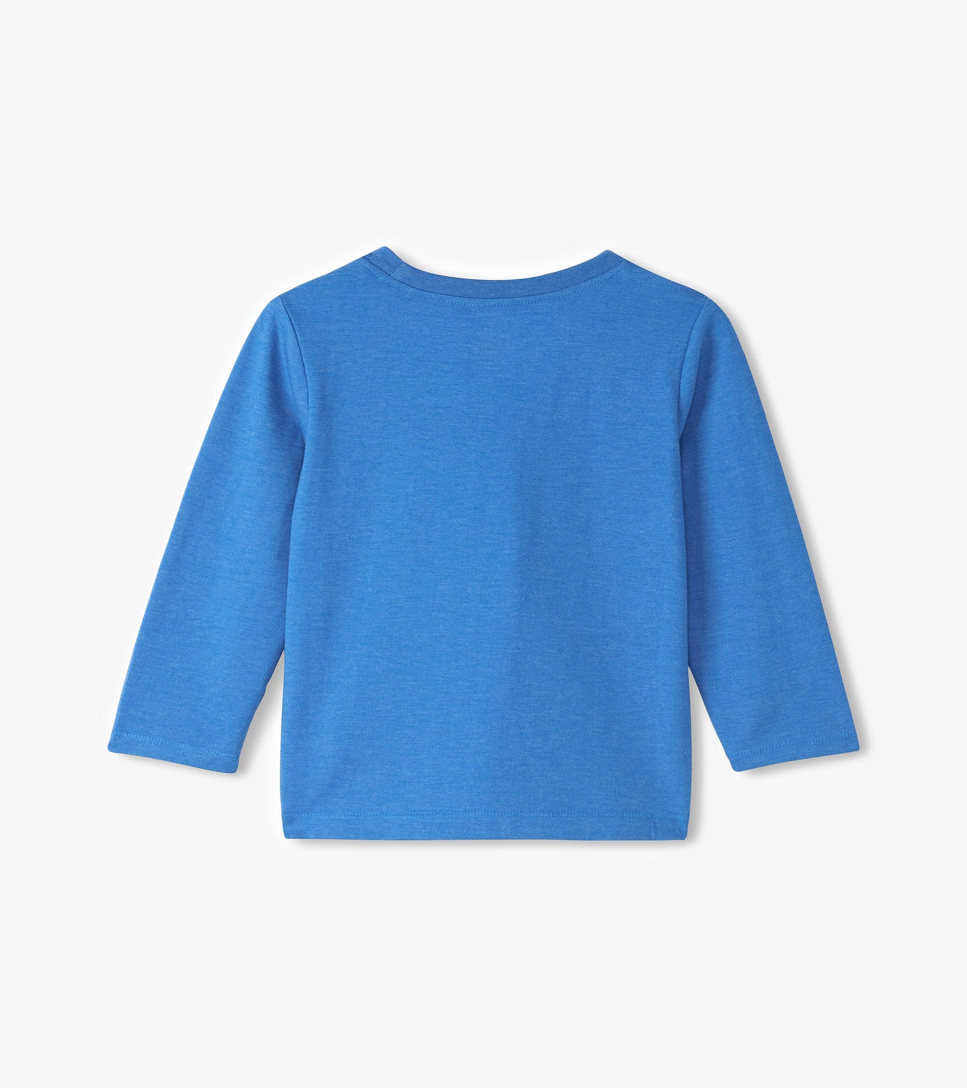 Long sleeve t-shirt in bright blue with a soft, comfortable fabric, suitable for baby and toddler boys.