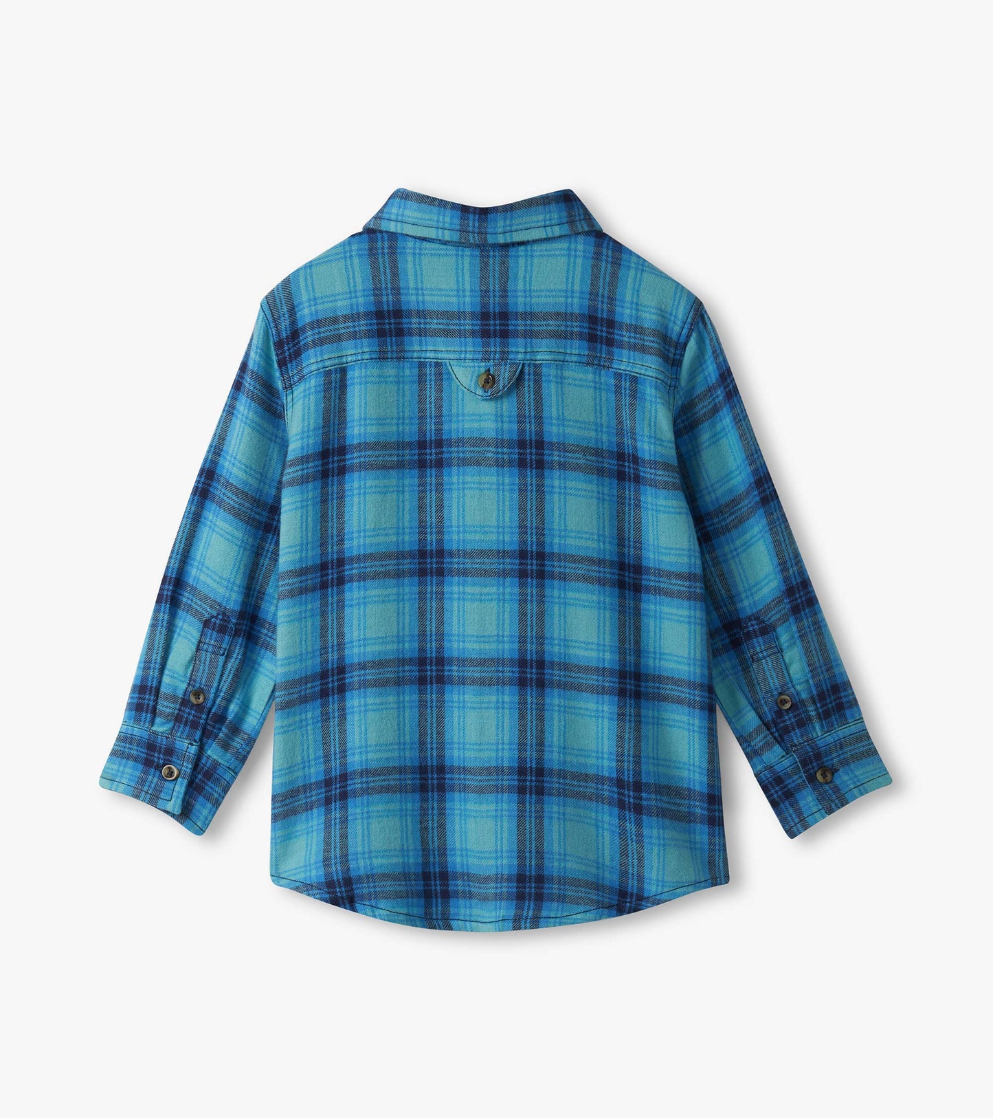 Boys Blue Stone Plaid Button Down Shirt