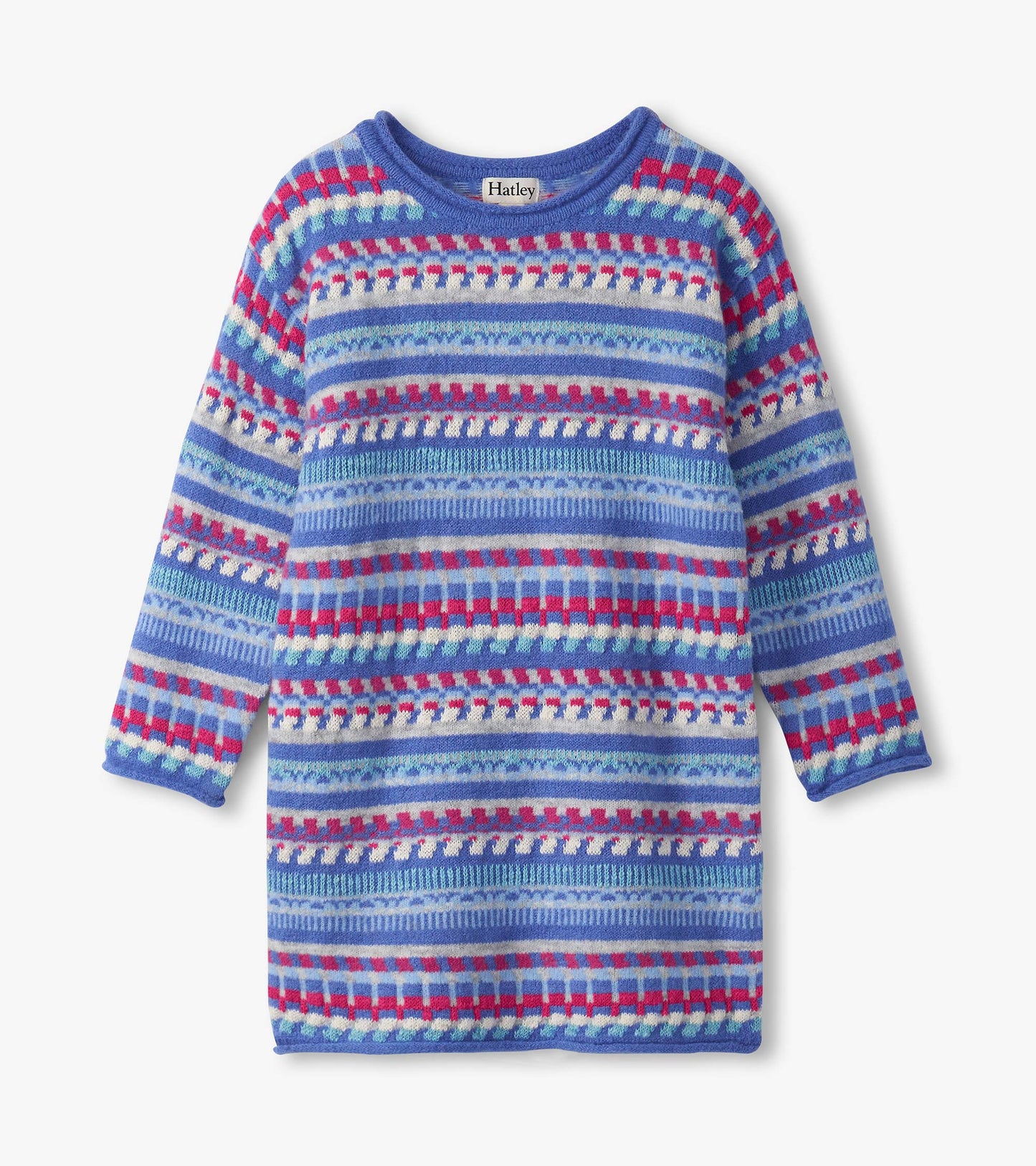 Girls Blueberry Stripe Sweater Dress