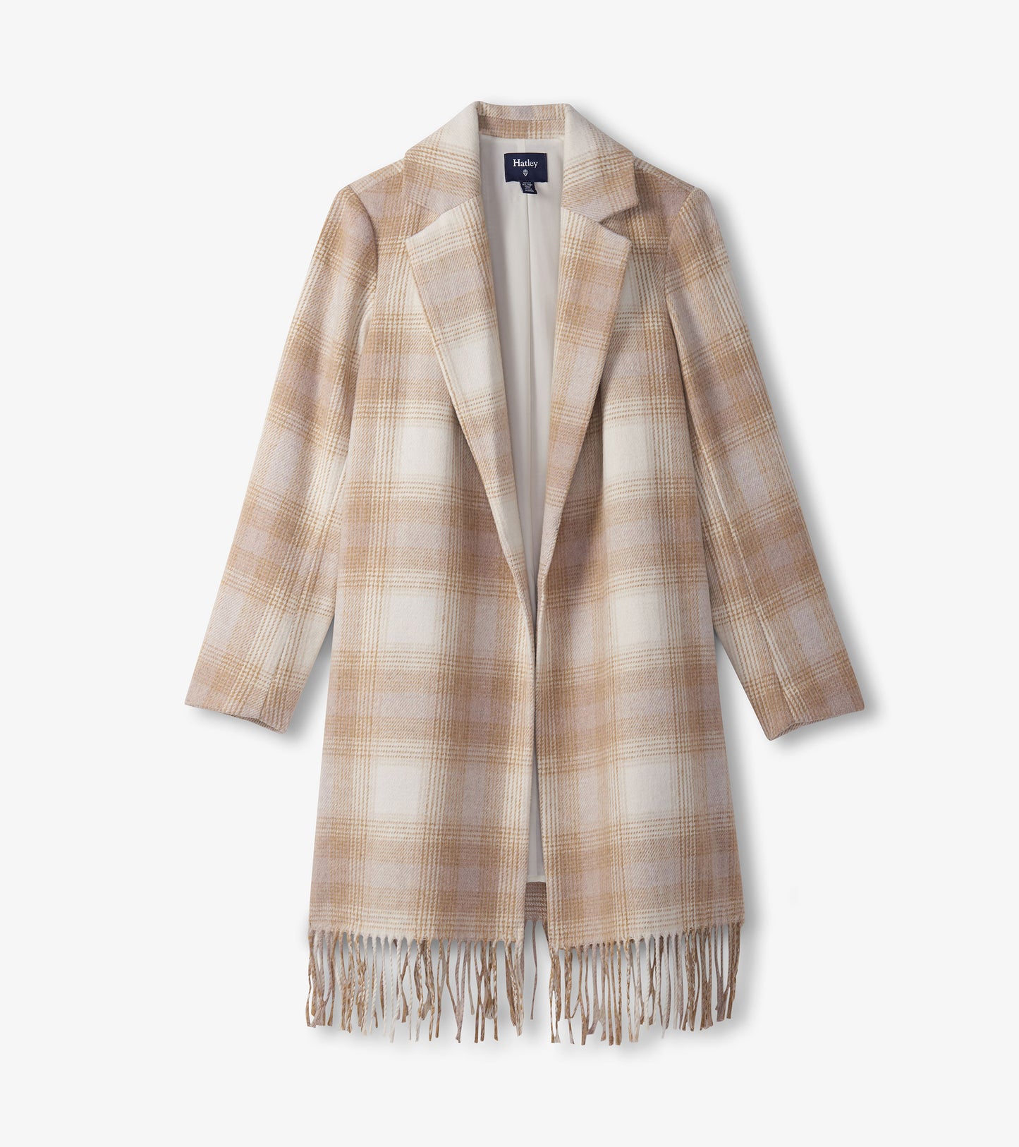 Fringe Jacket - Light Taupe Plaid