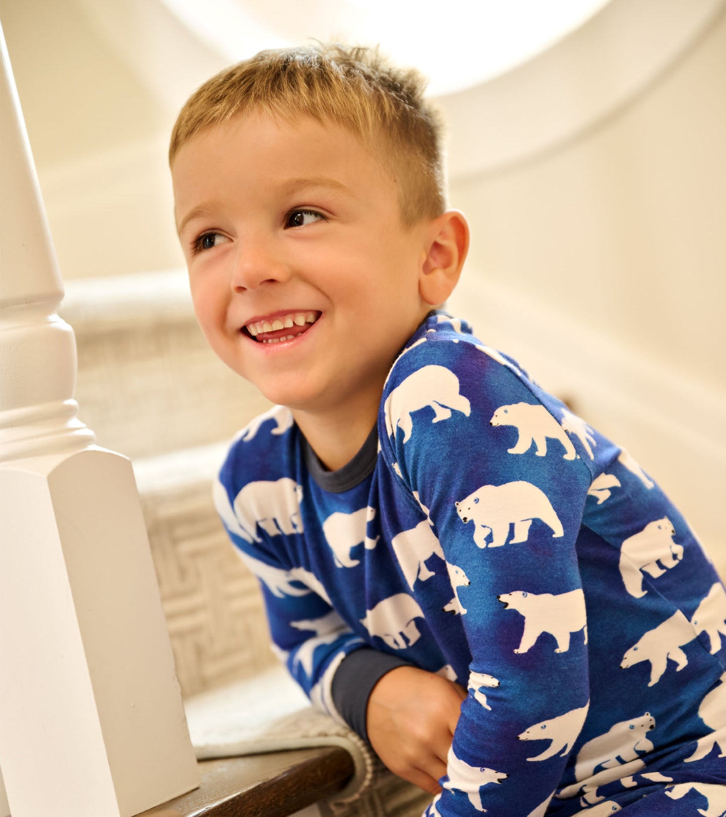 Boys Midnight Polar Bear Bamboo Pajama Set