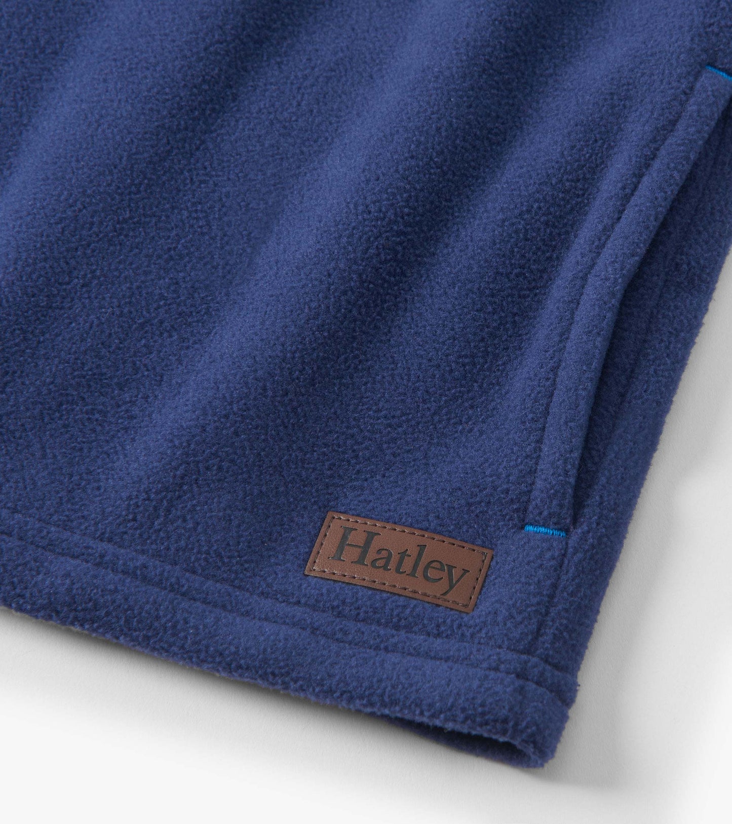 Boys Navy Colour Block Fleece 1/4 Zip Mockneck