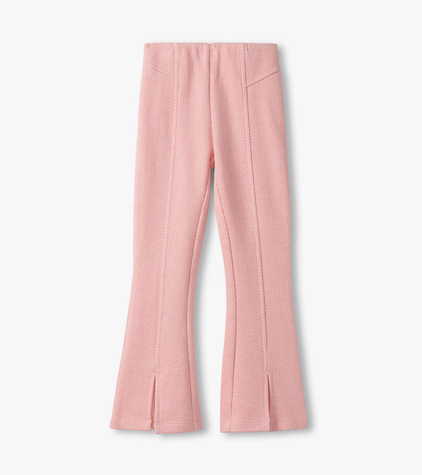 Girls Flamingo Pink Herringbone Bell Bottoms