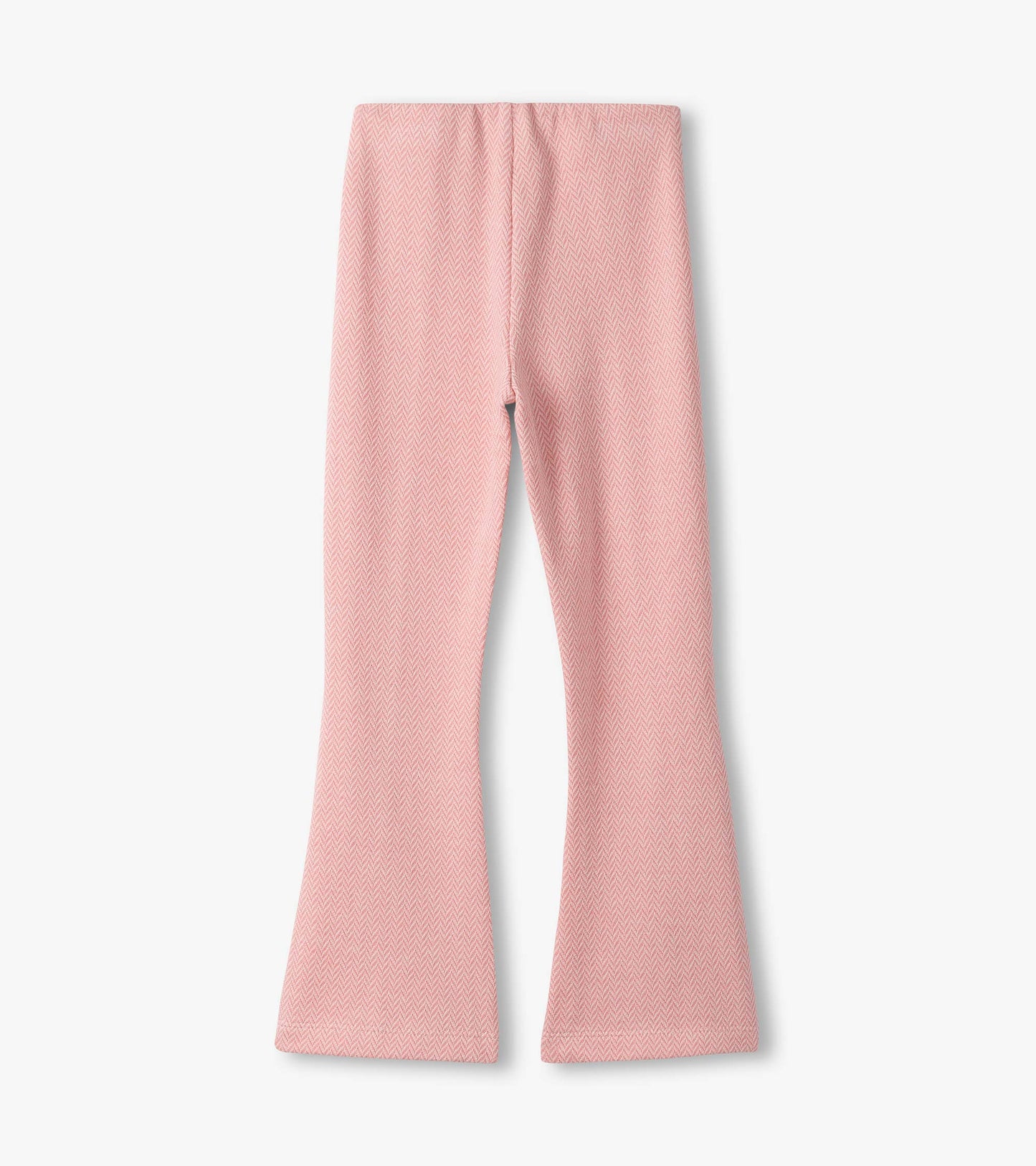 Girls Flamingo Pink Herringbone Bell Bottoms