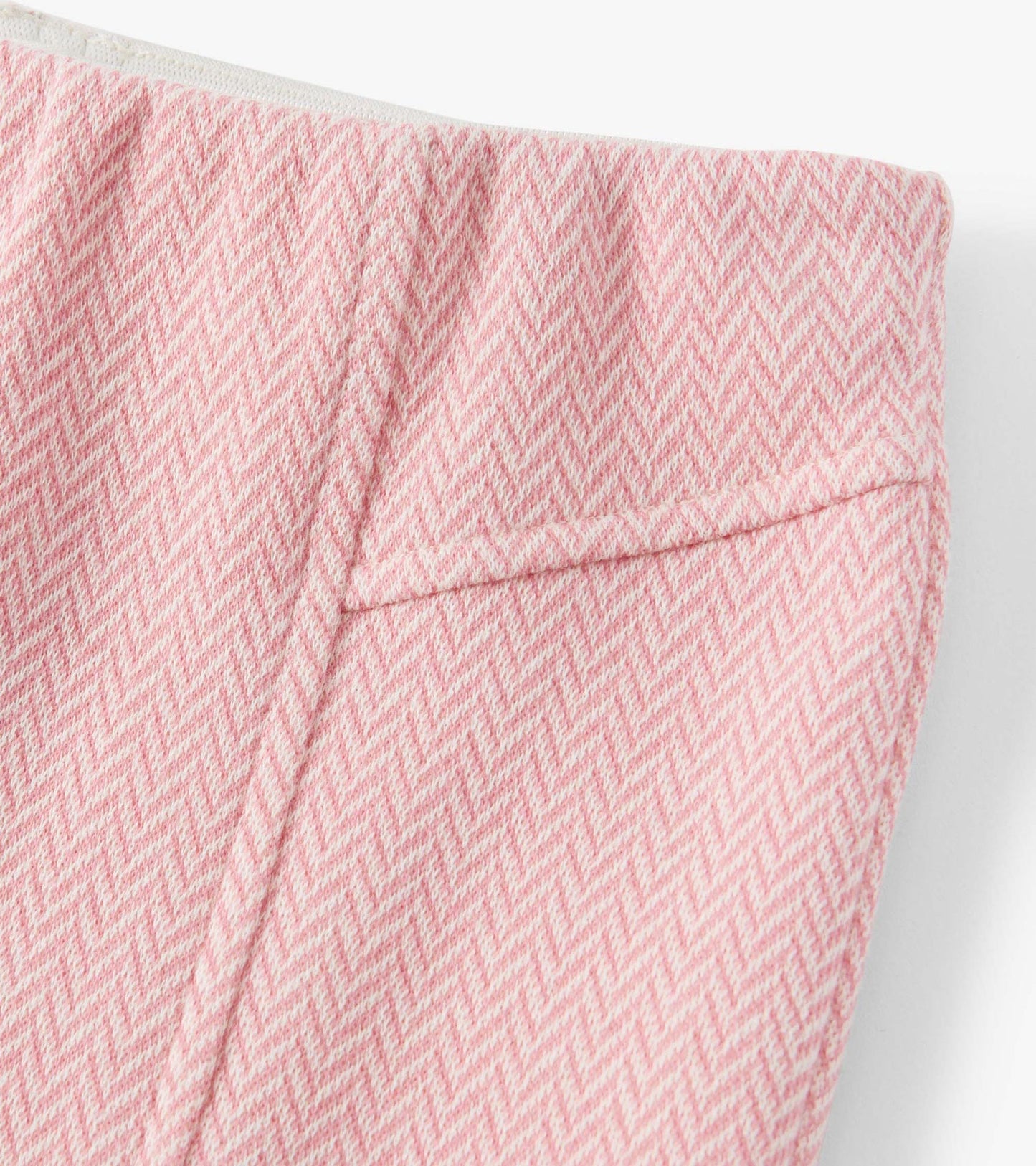 Girls Flamingo Pink Herringbone Bell Bottoms