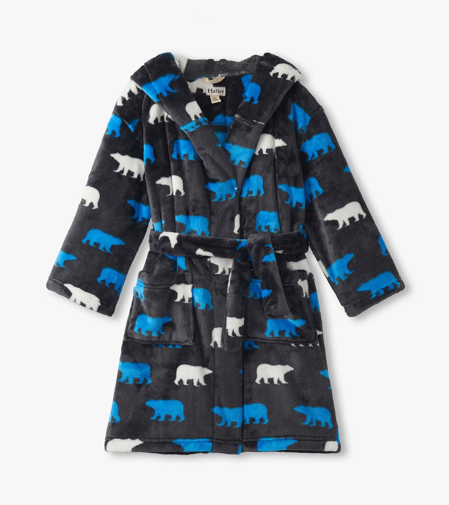Boys Polar Bear Silhouette Fuzzy Fleece Robe
