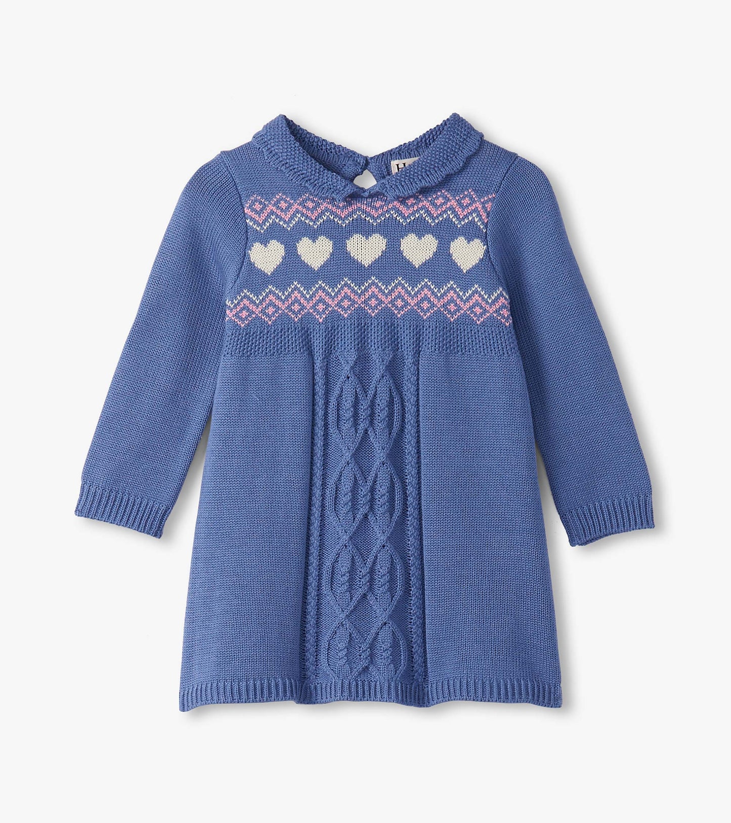 Baby & Toddler Girls Hearts Cable Knit Sweater Dress