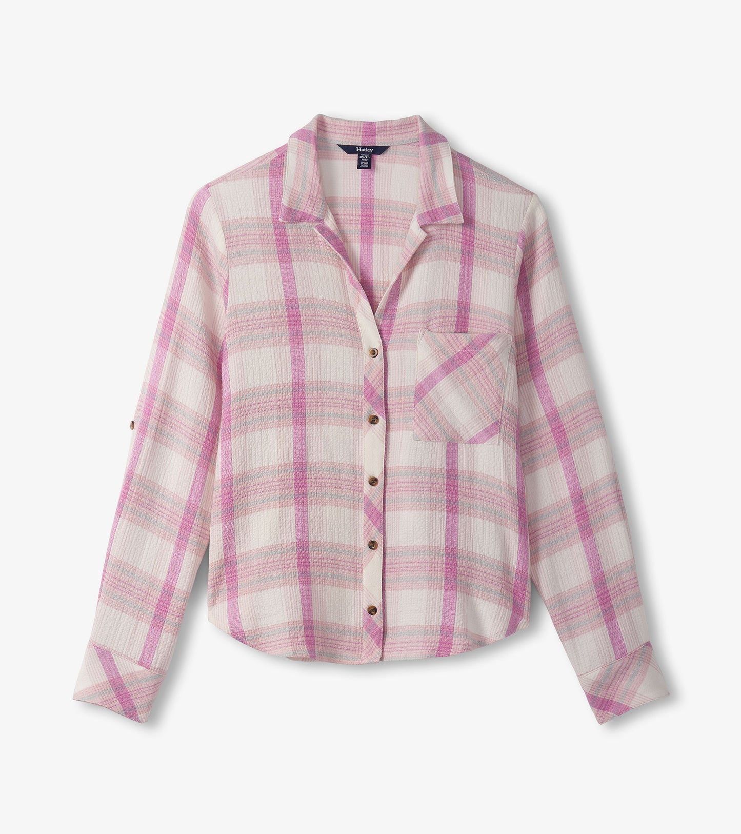 Lila Button Down - Pink Plaid