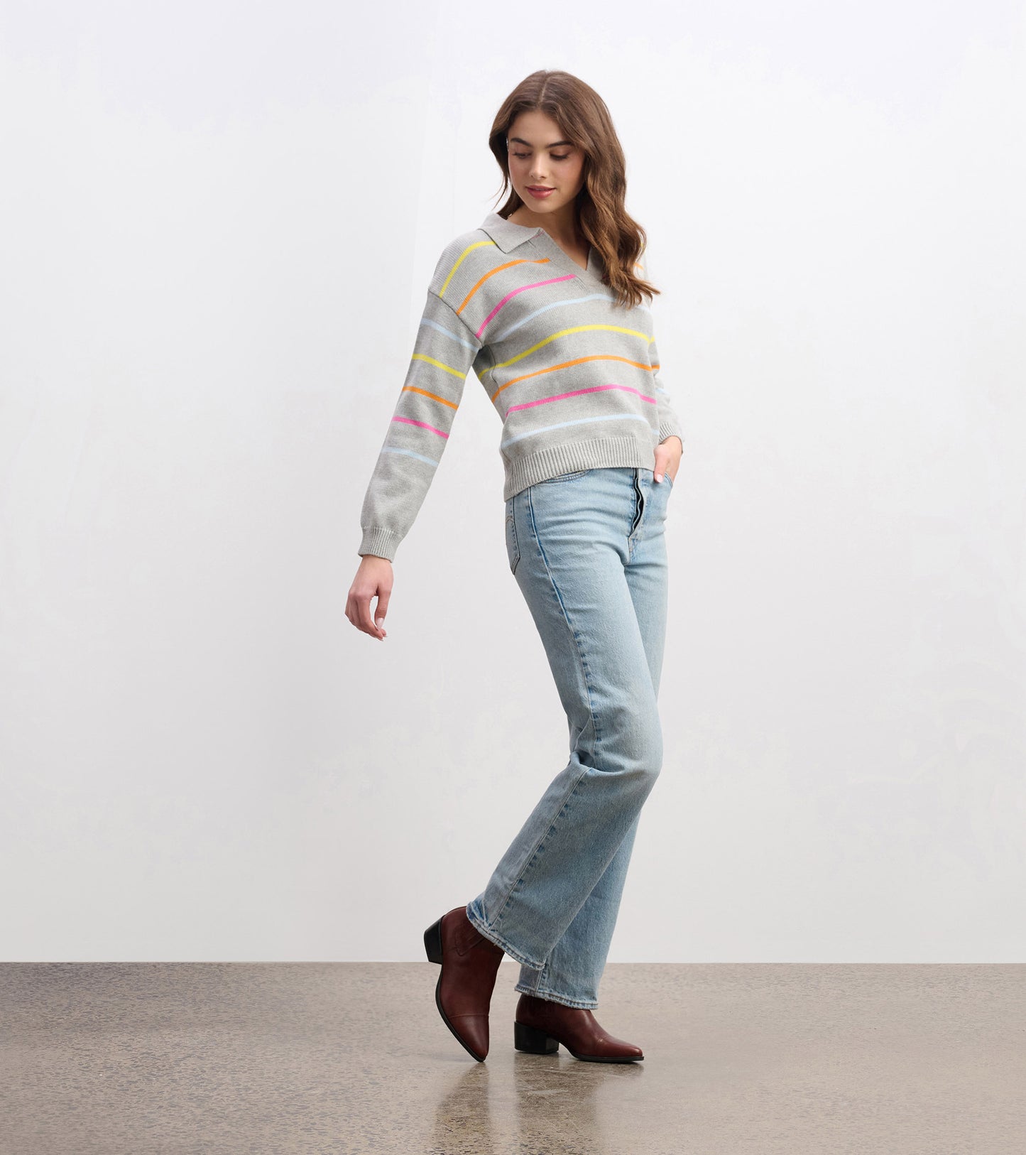 Johnny Collar Sweater - Sorbet Stripes