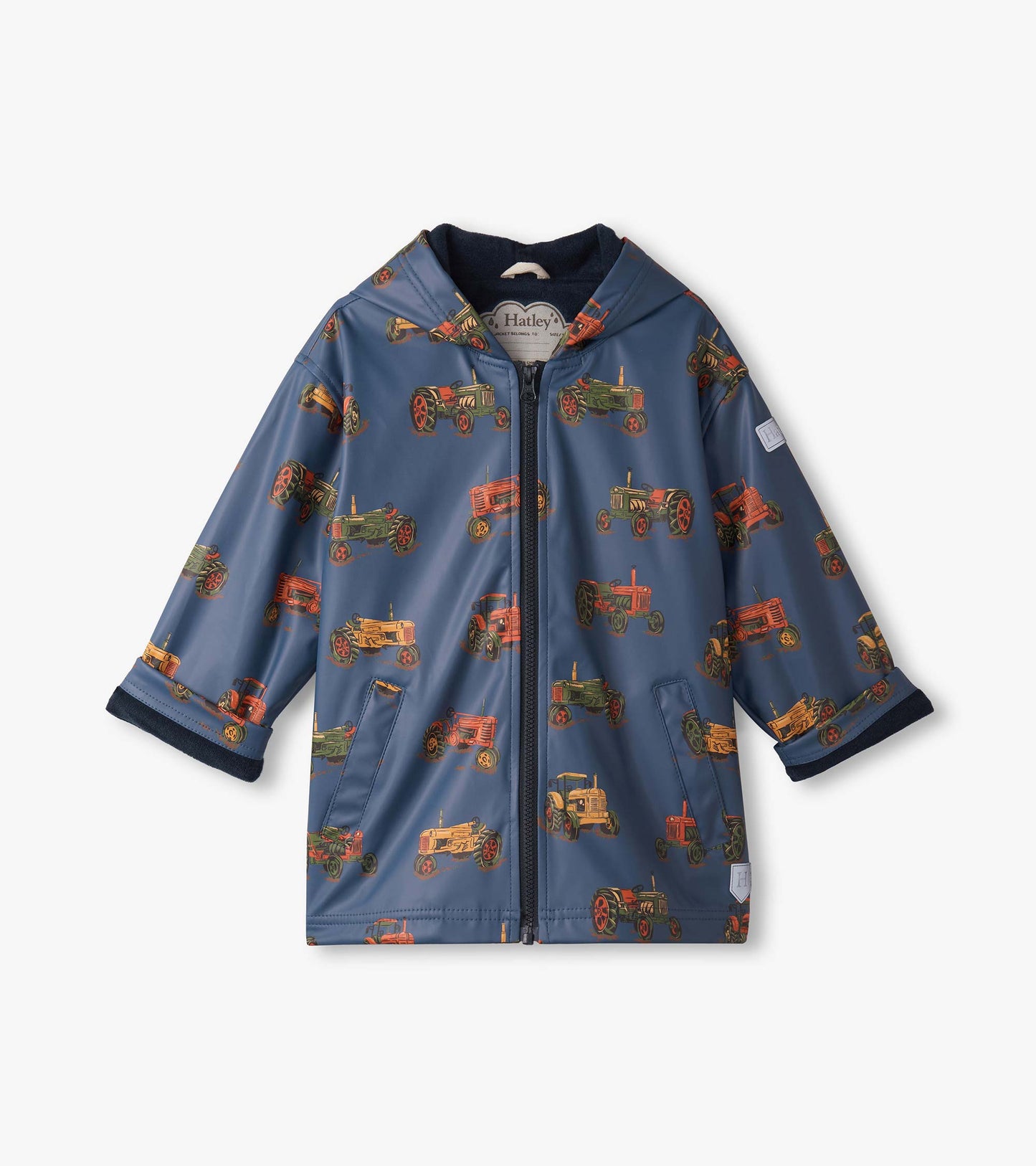 Boys Landscape Tractors Zip-UP Rain Jacket