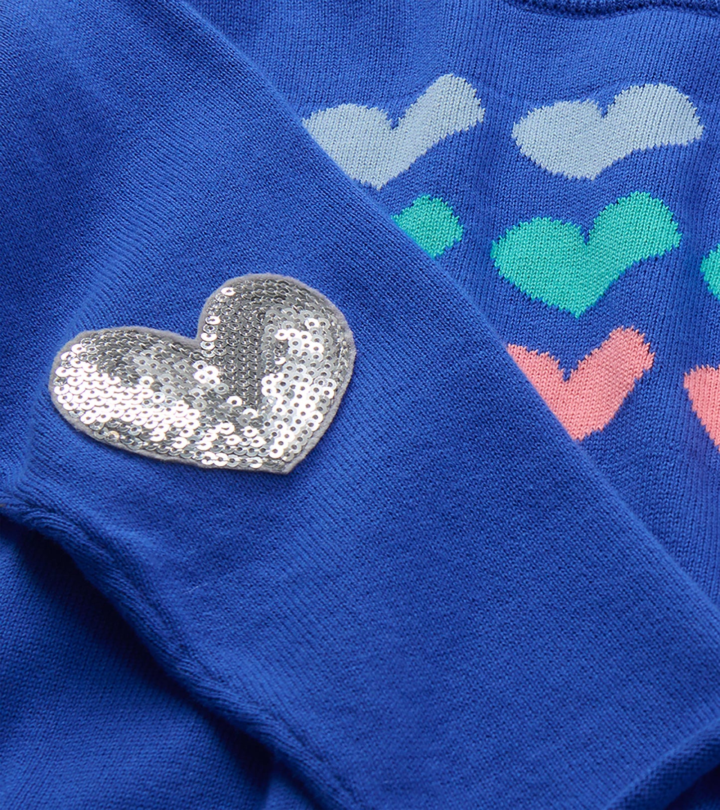 Girls Heart Stripes Crew Neck Sweater