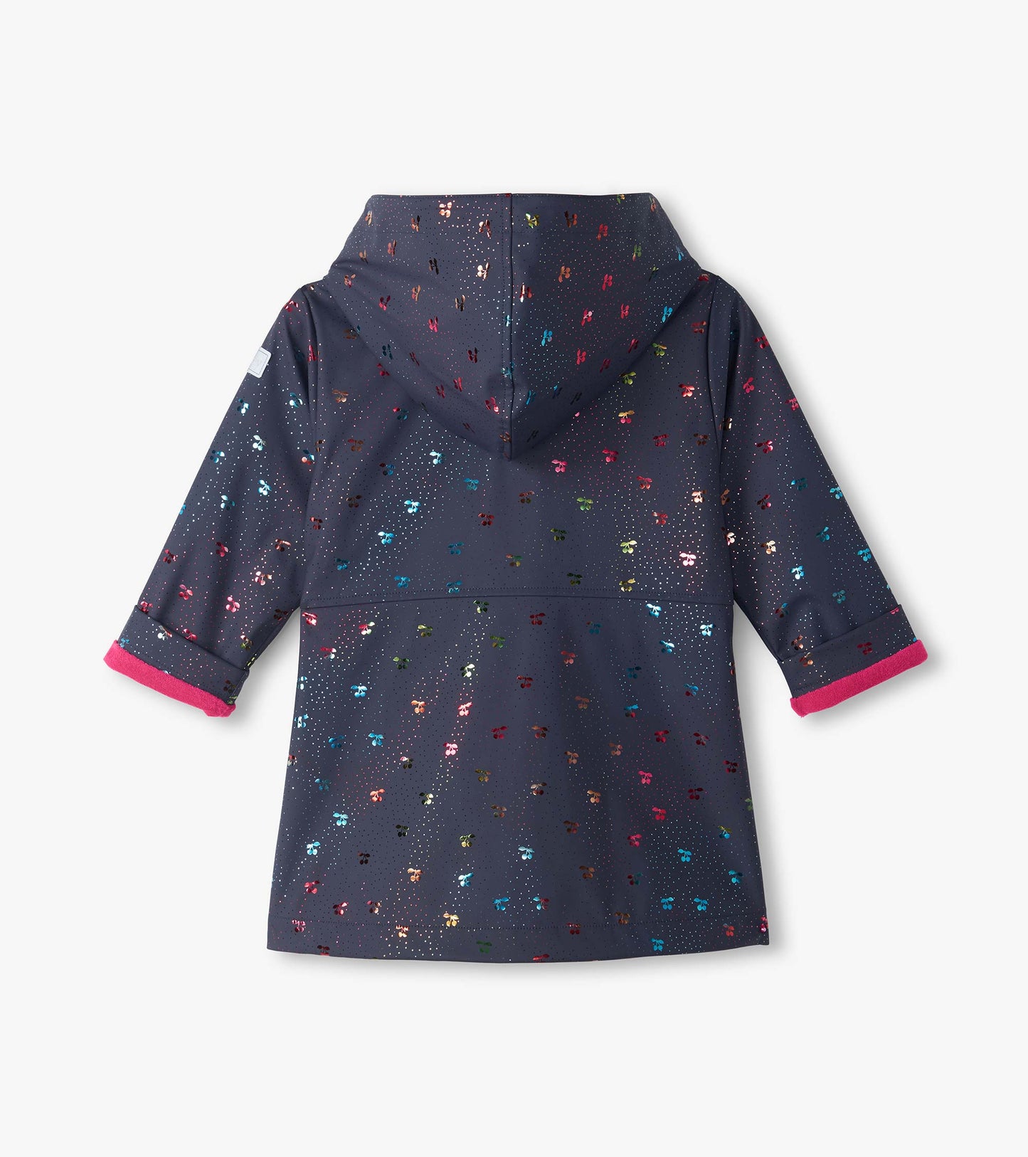 Girls Rainbow Foil Cherry Rain Jacket