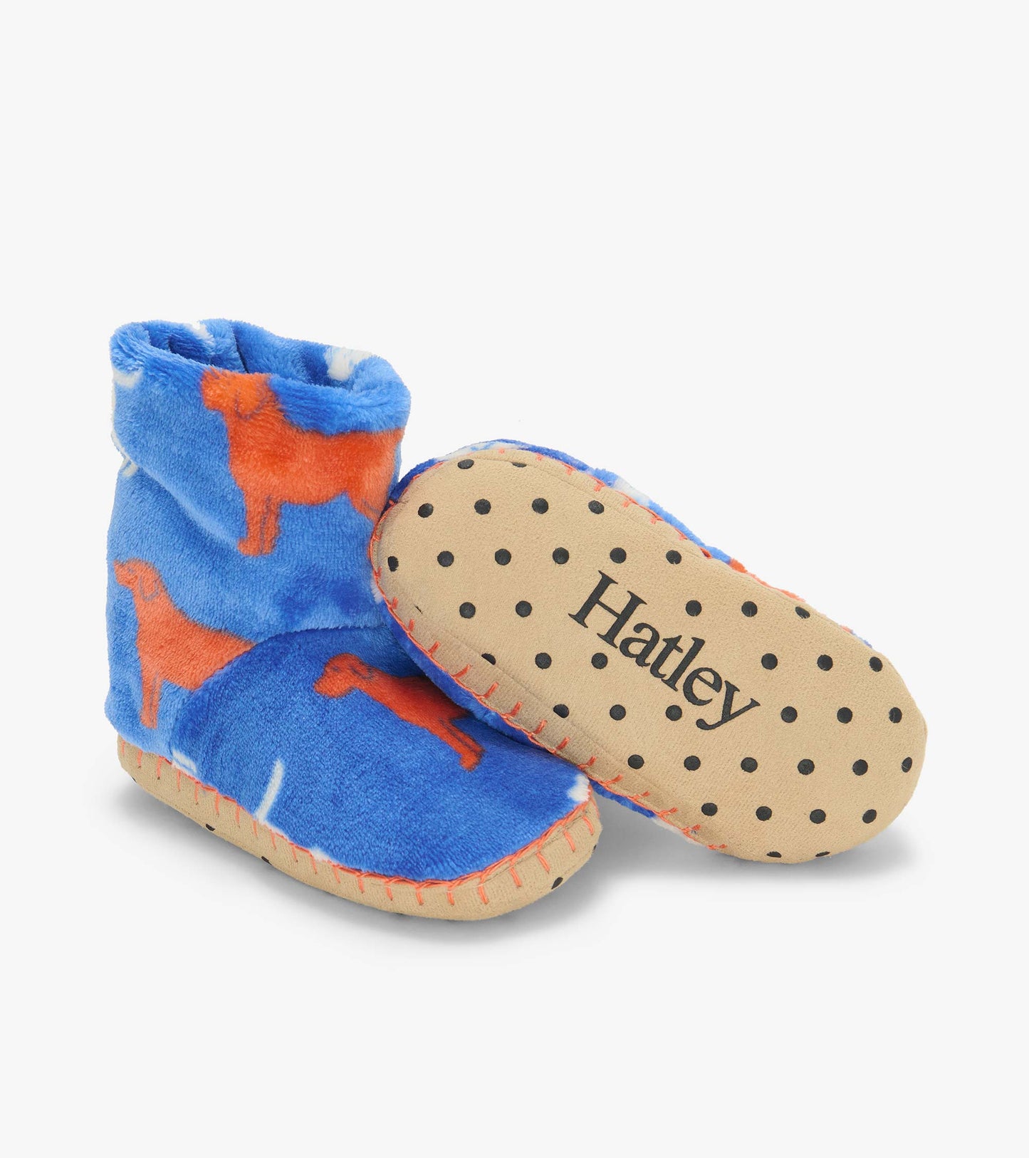 Boys Dog Silhouette Fleece Slippers