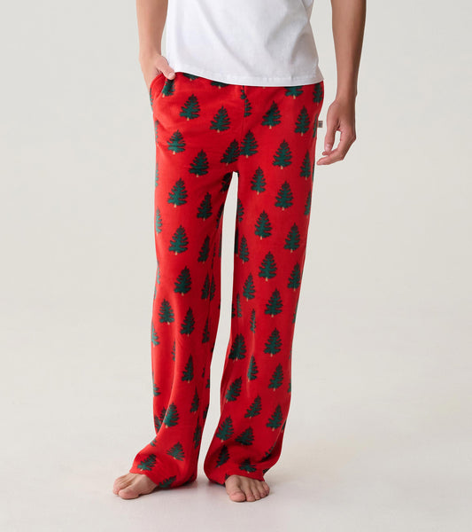 Adult Trees On Red Polar Pants
