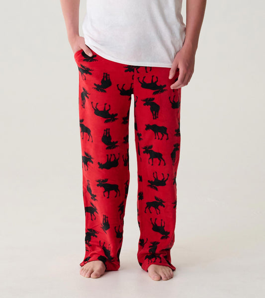 Adult Moose on Red Polar Pants