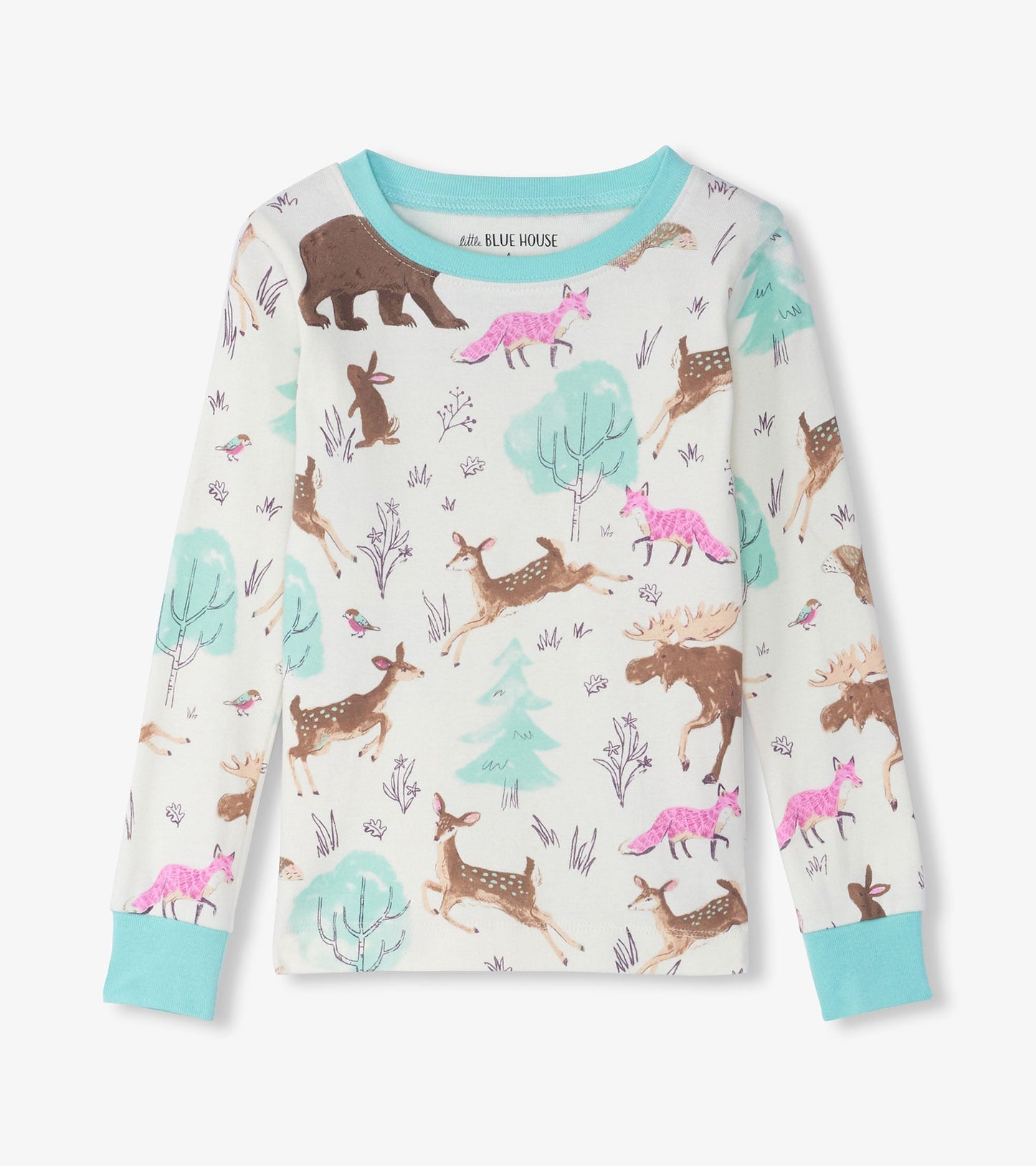 Girls Forest Animals Pajama Set