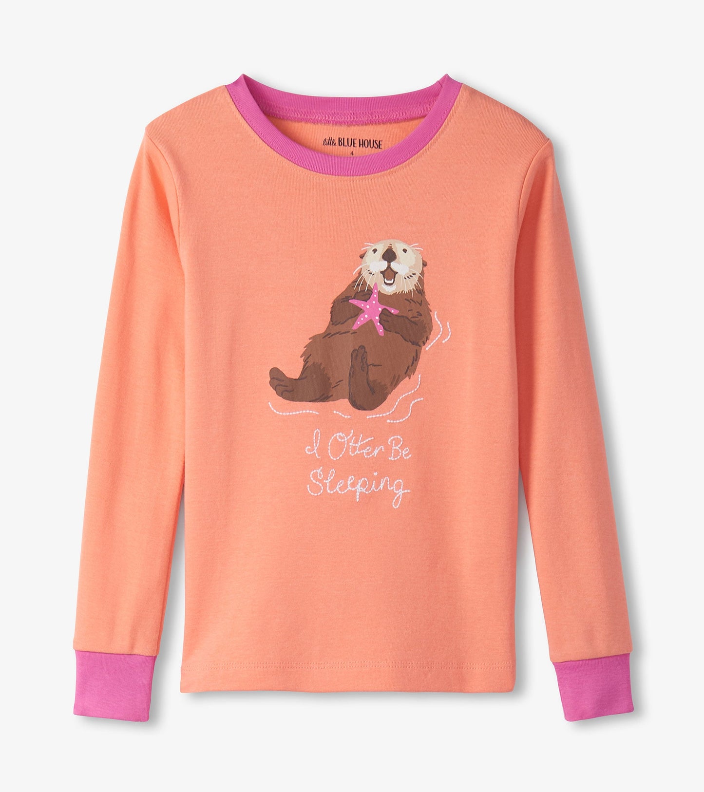 Girls Happy Otters Pajama Set
