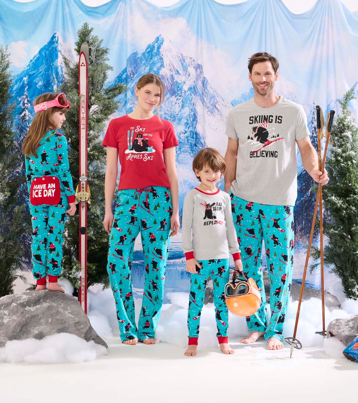 Kids Eat Sleep Shred Appliqué Pajama Set