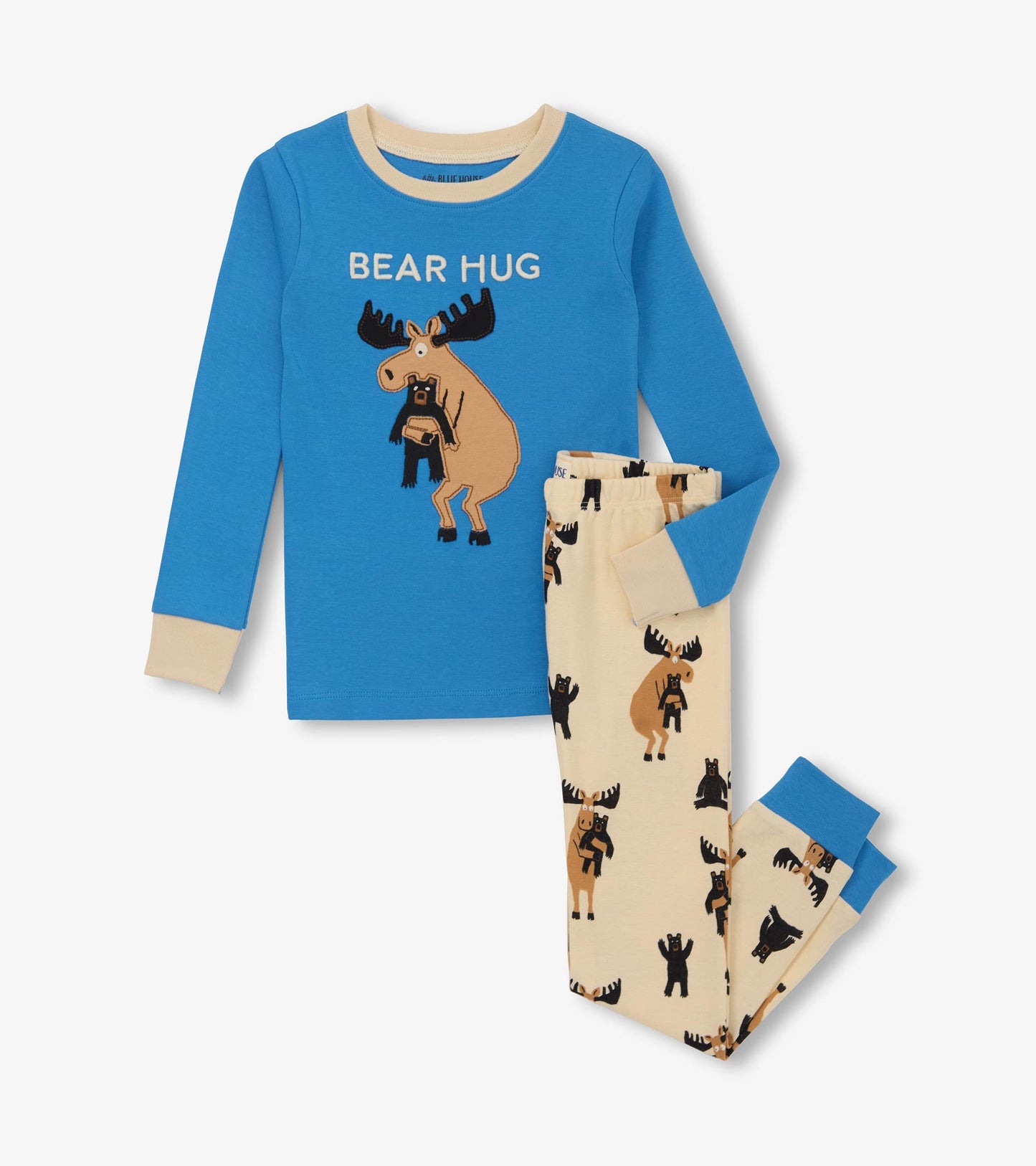 Boys Blue Moose Bear Hug Pajama Set