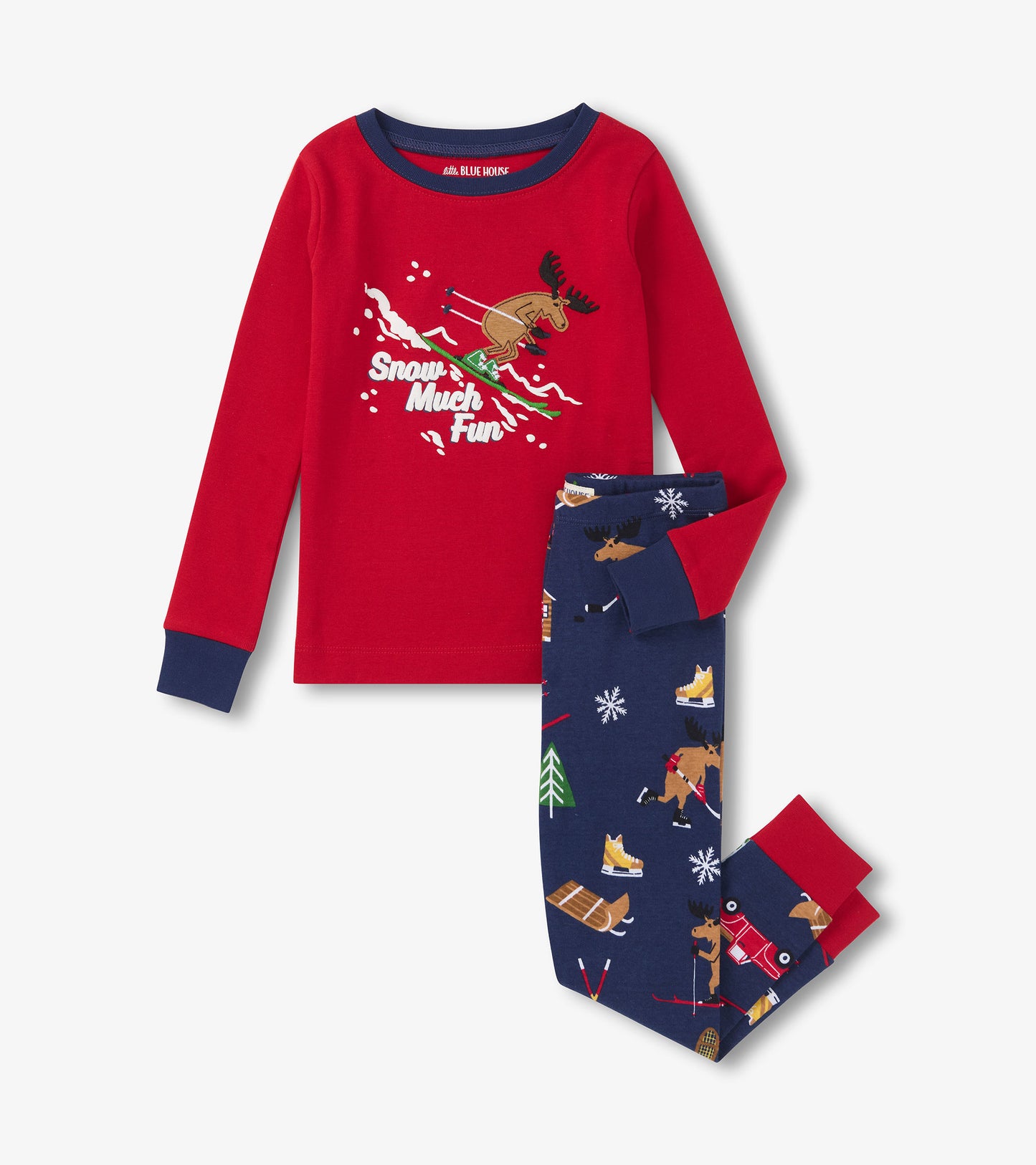 Kids Snow Much Fun Winter Cabin Pajama Set