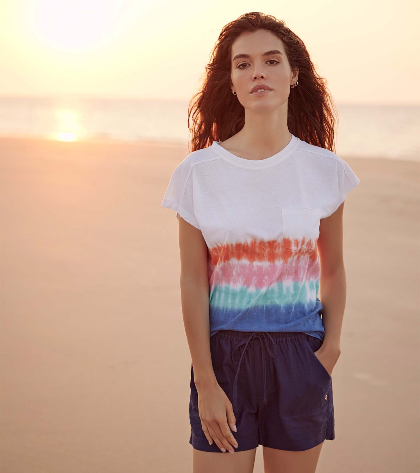 Slouchy Pocket Tee - Vintage Beach