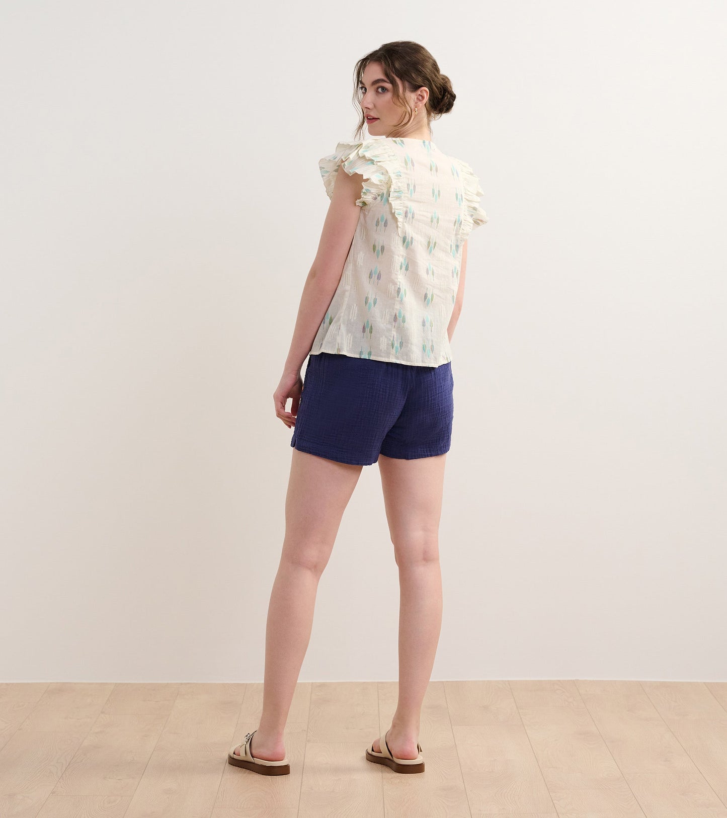 Alexa Popover - Blue Feather Ikat