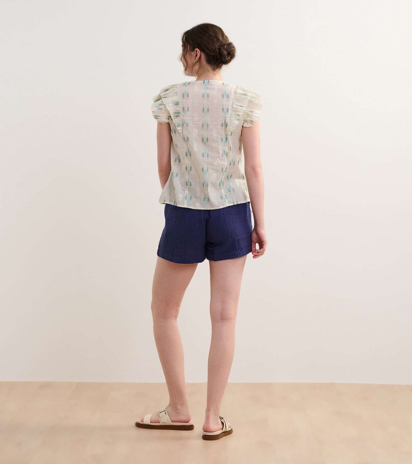 Alexa Popover - Blue Feather Ikat