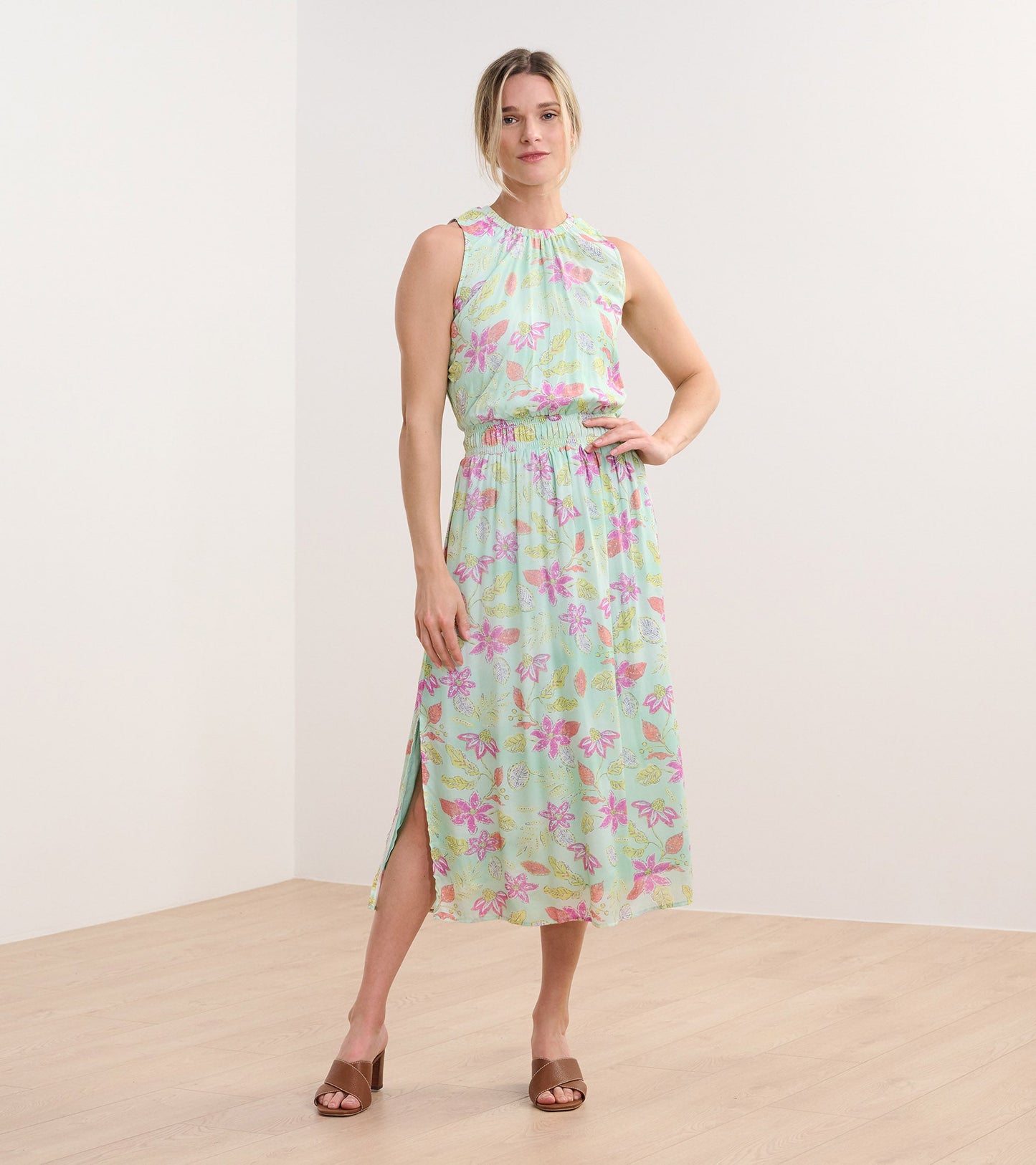 Mia Column Dress - Distressed Floral