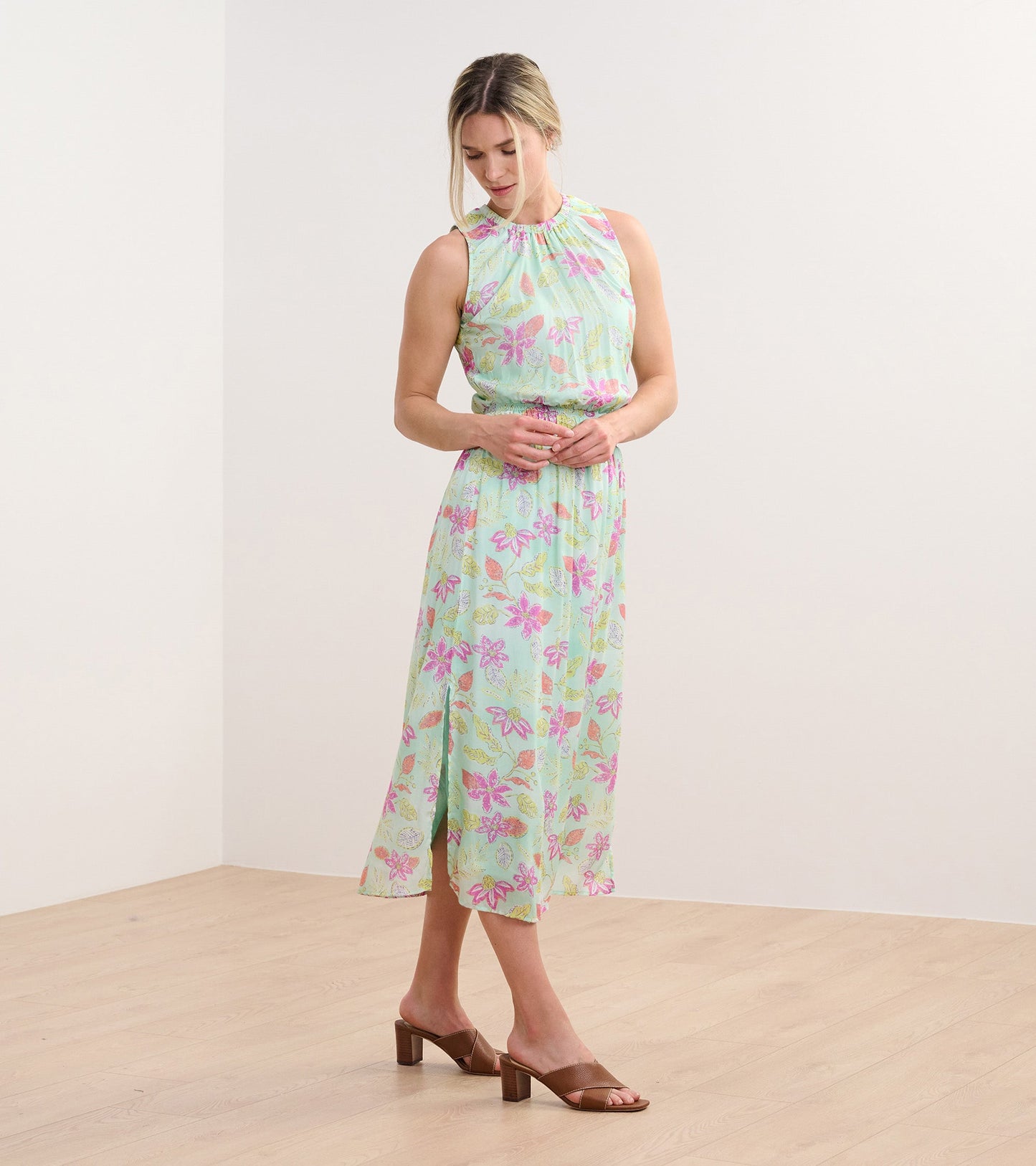 Mia Column Dress - Distressed Floral