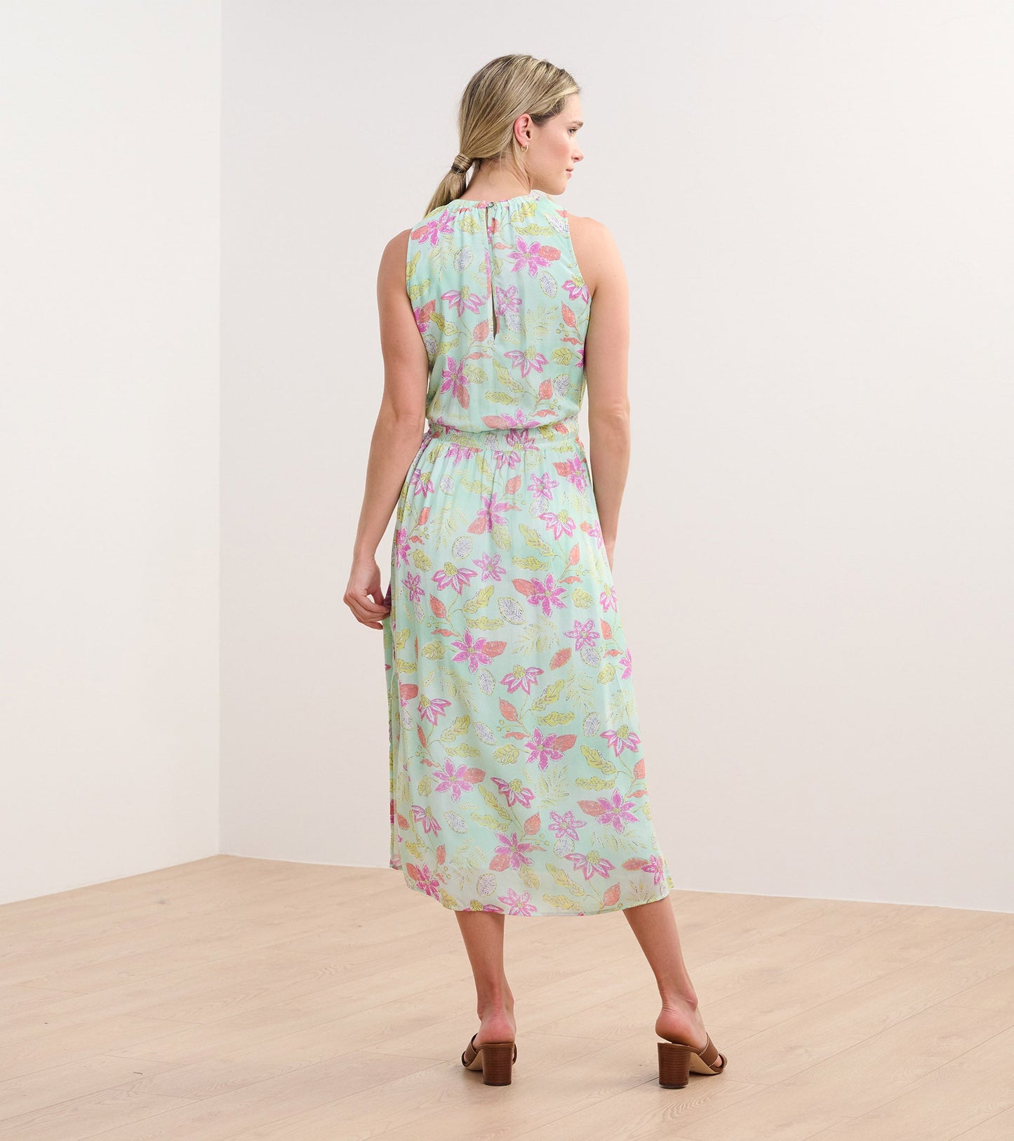 Mia Column Dress - Distressed Floral