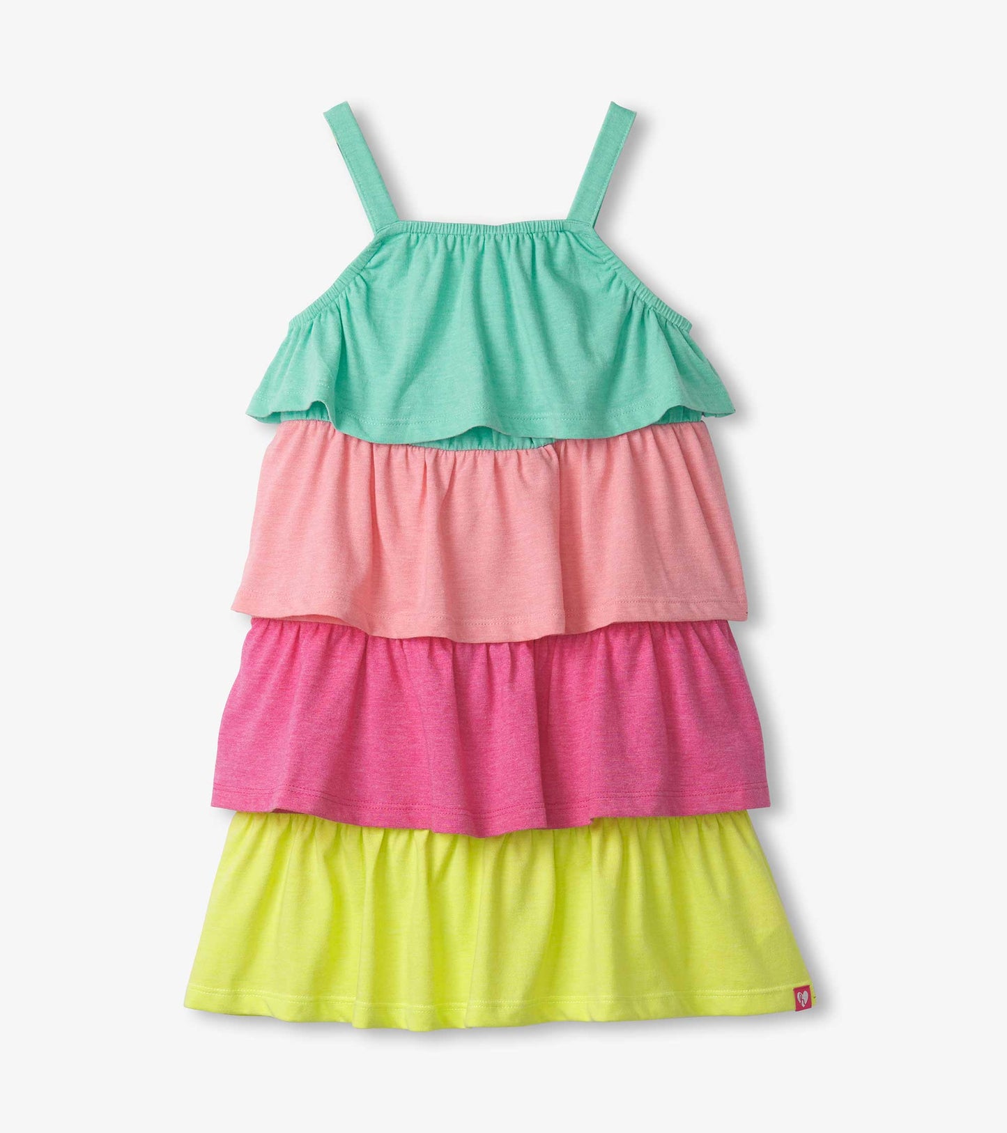 Girls Bright Rainbow Tiered Dress