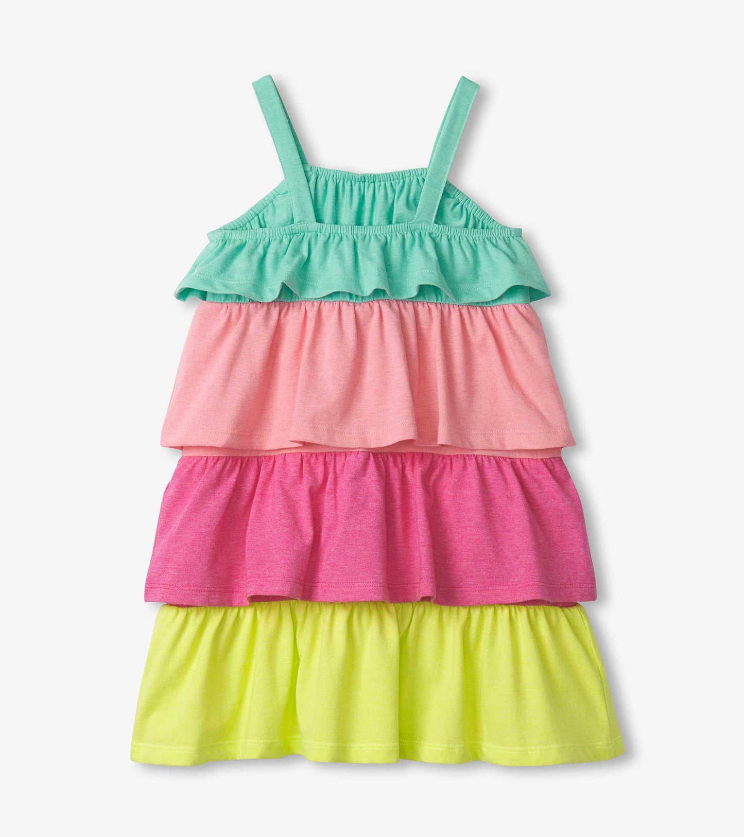 Girls Bright Rainbow Tiered Dress