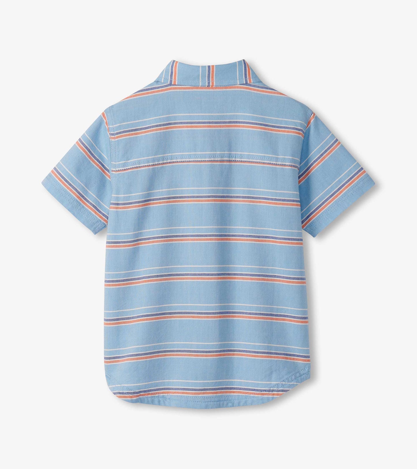 Boys Striped Blue Button Down Shirt