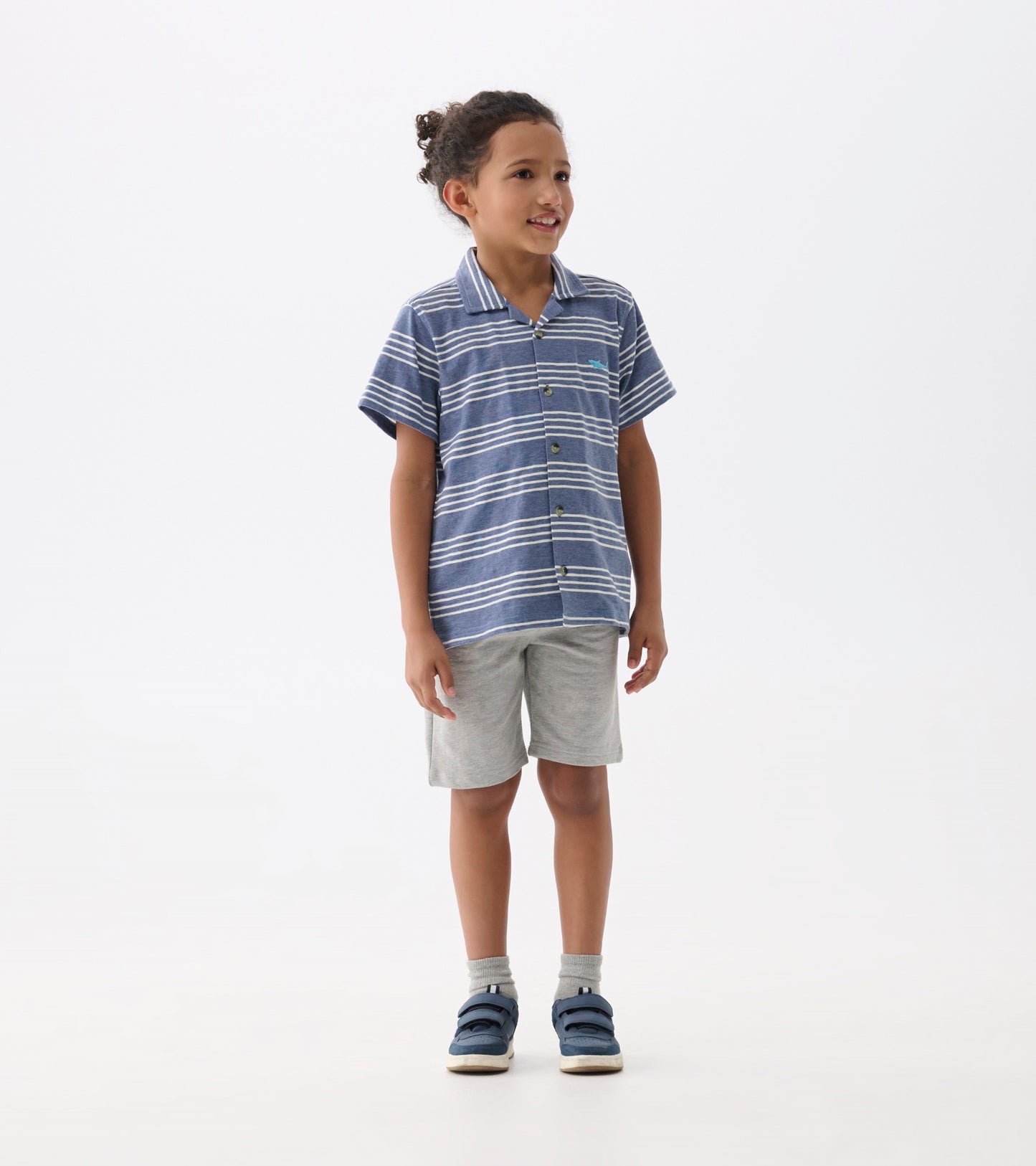 Boys Striped Nautical Jersey Button Down