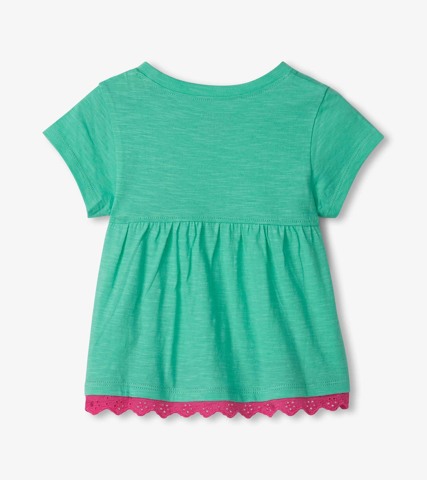 Baby & Toddler Girls Green Giraffe Eyelet Trim T-Shirt