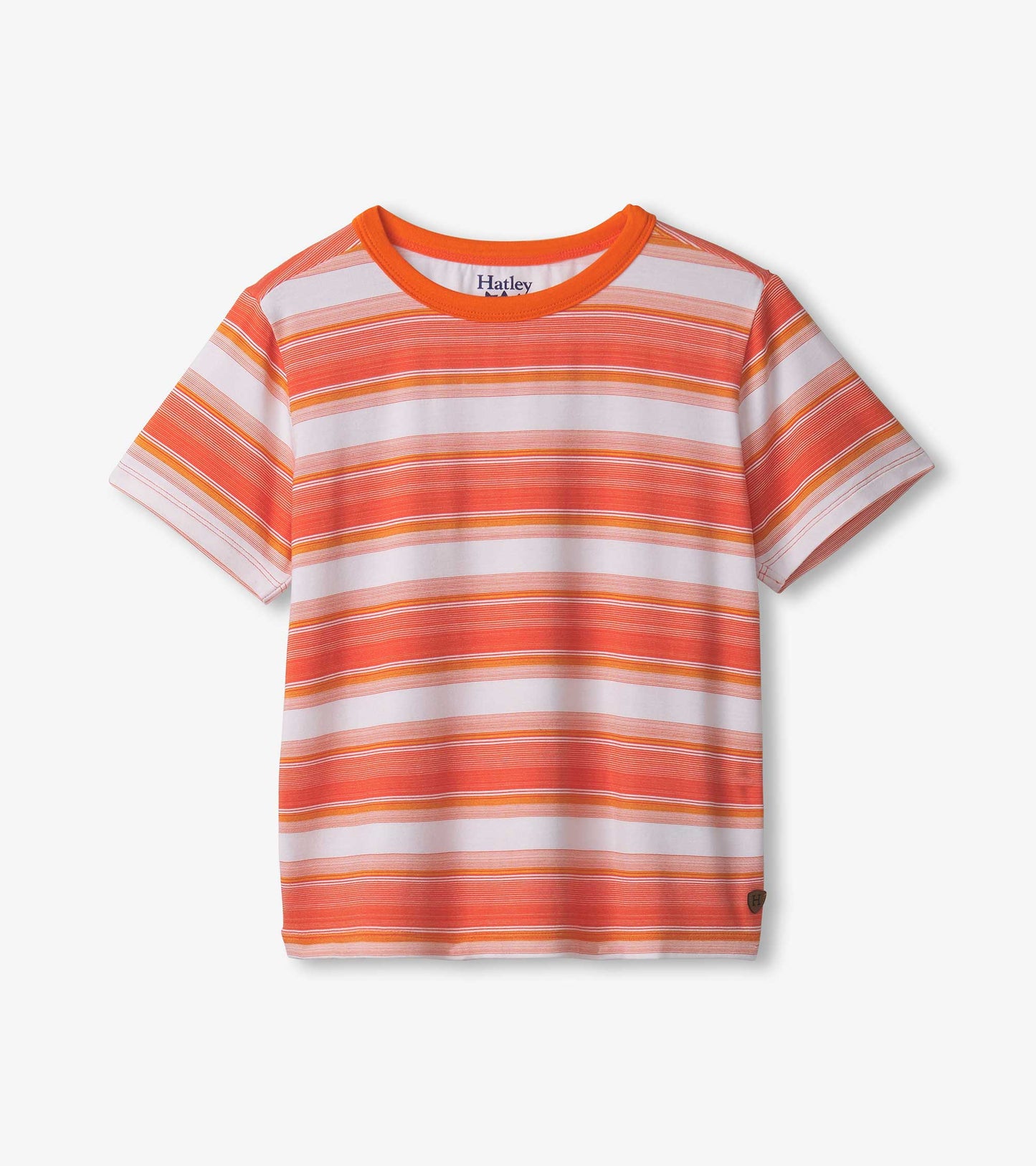 Boys Striiped Orange Bamboo Tee