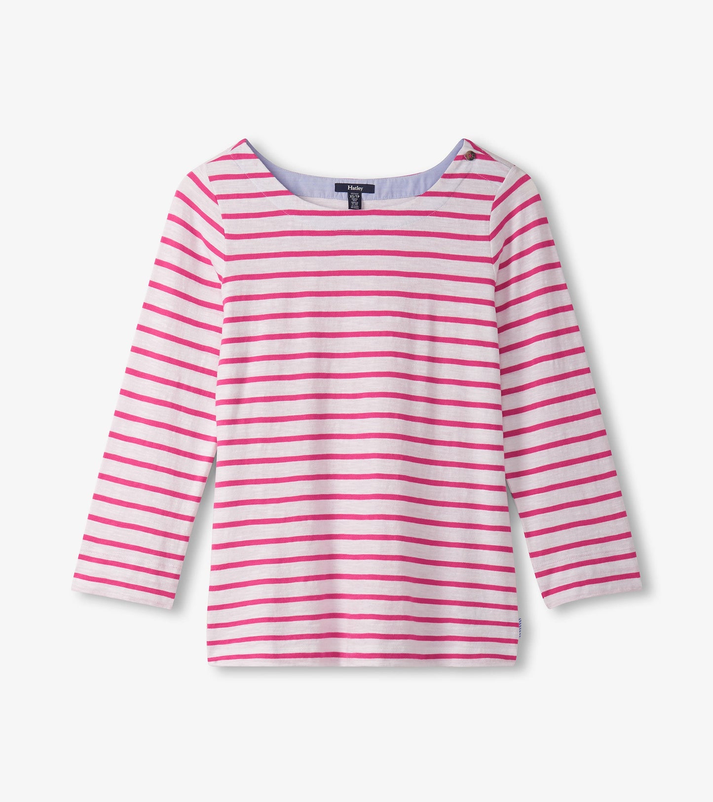 Button Breton - Fuchsia Stripes