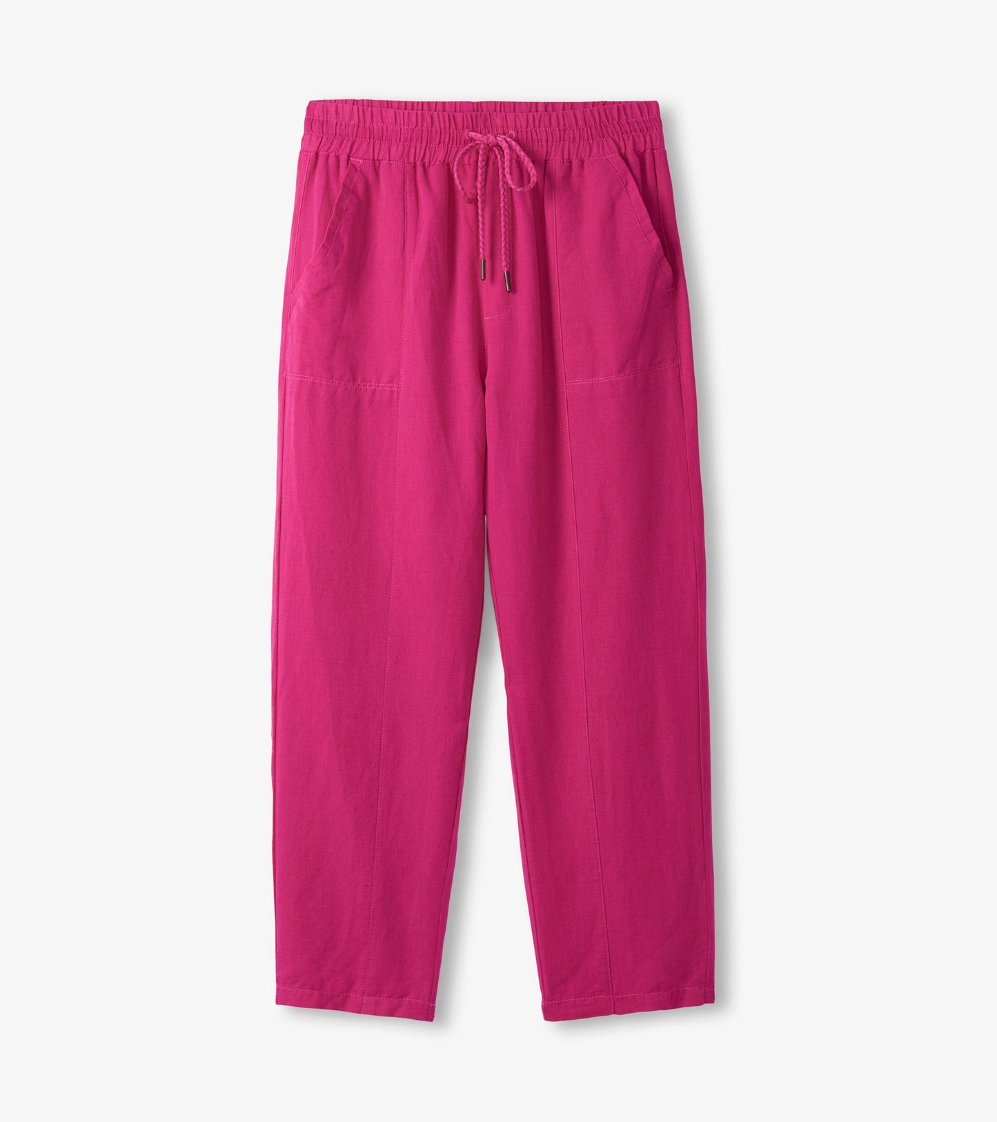 Straight Leg Linen Pants - Fuchsia