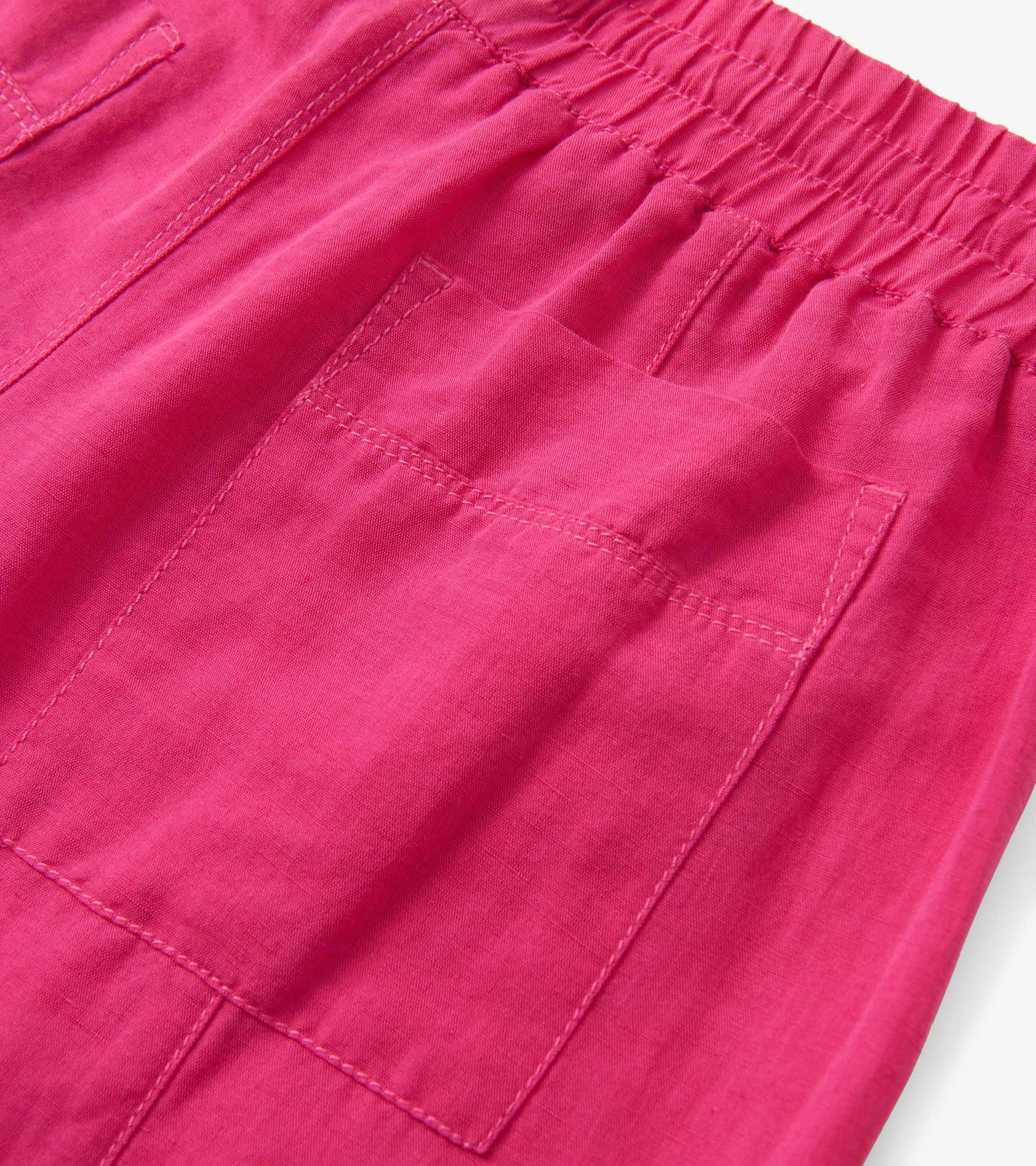 Straight Leg Linen Pants - Fuchsia