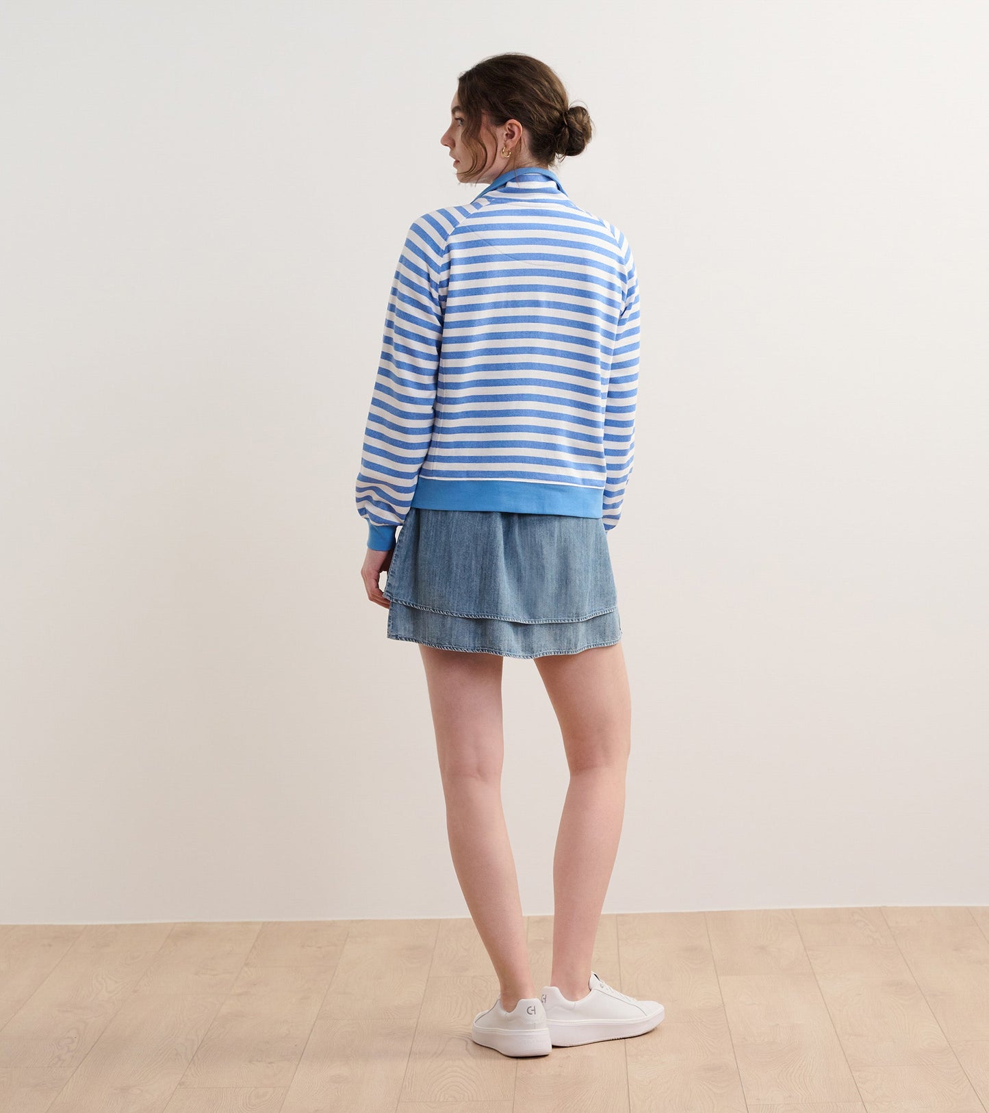 Mock Neck Pullover - Marina Stripes