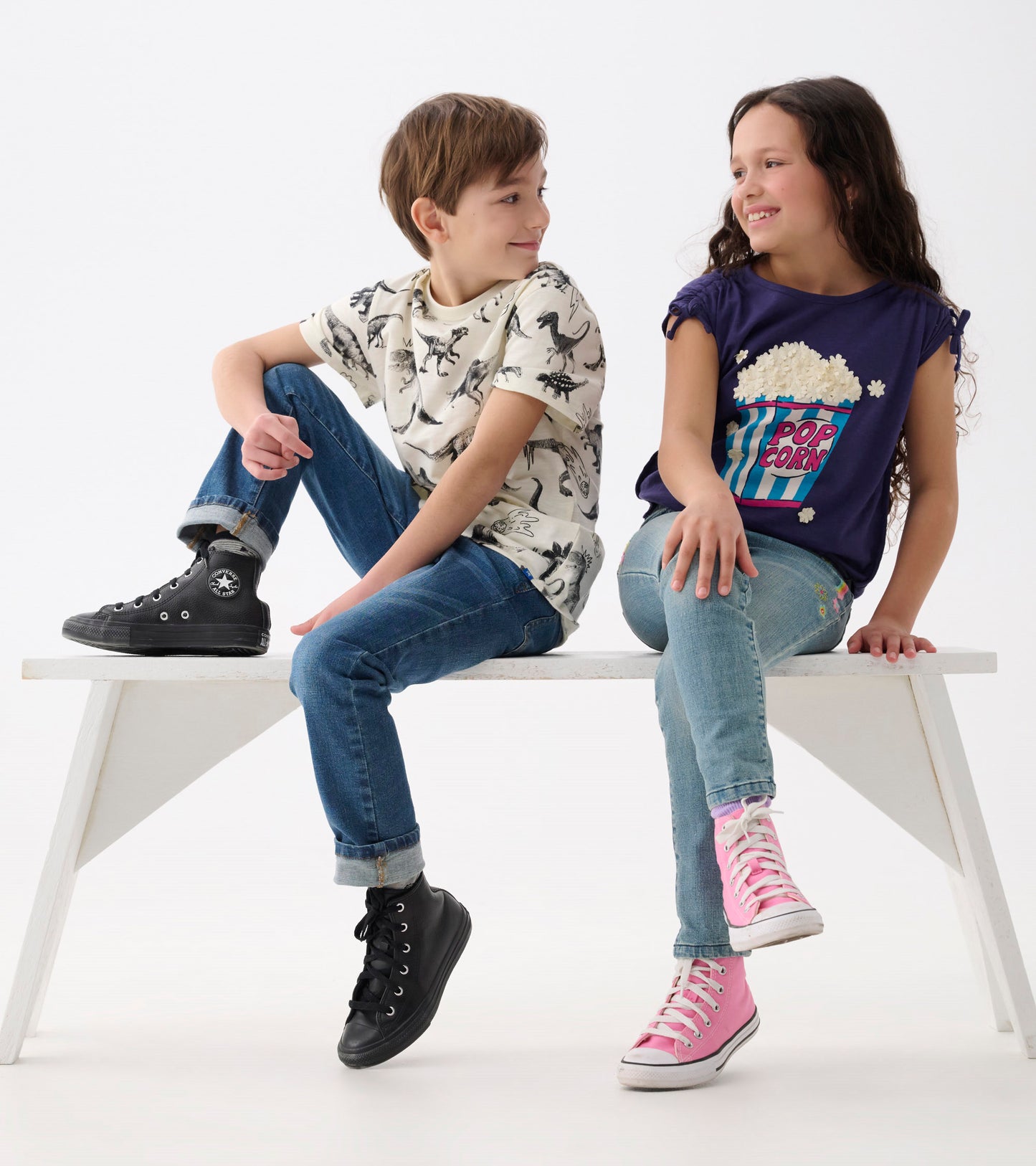 Girls Pop Corn Cinched Cinched Shoulder Top