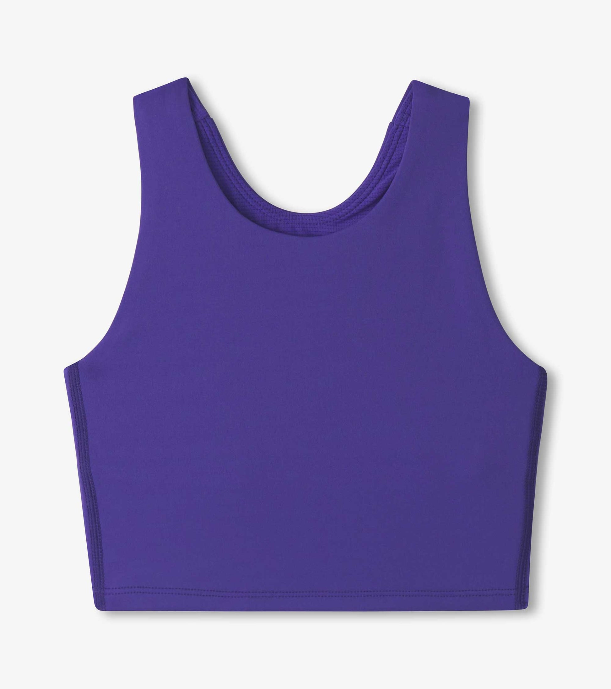 Purple tank top with a scoop neckline and wide straps, made from soft, stretchy material.