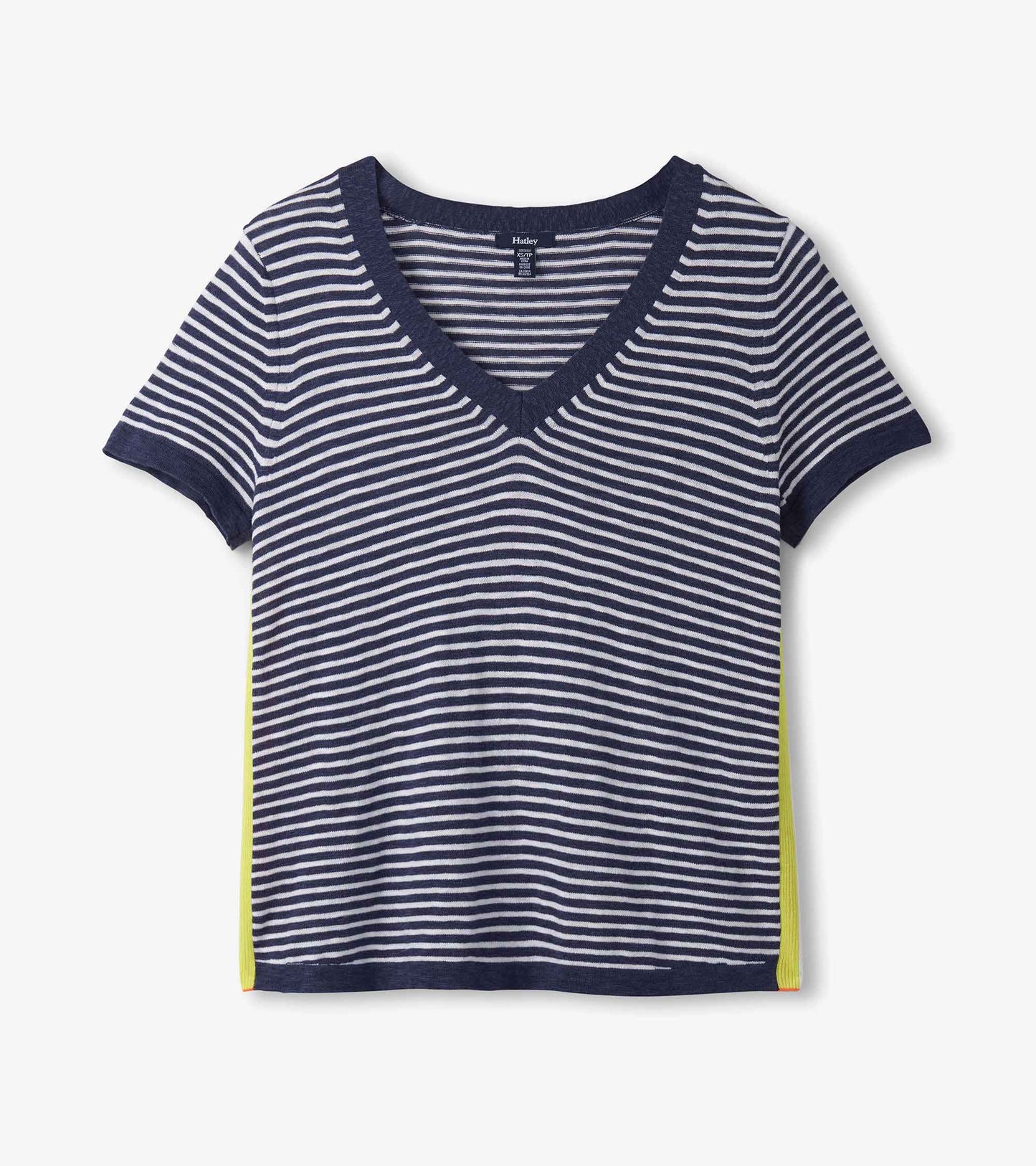 V-Neck Knit Tee - Patriot Blue Stripes